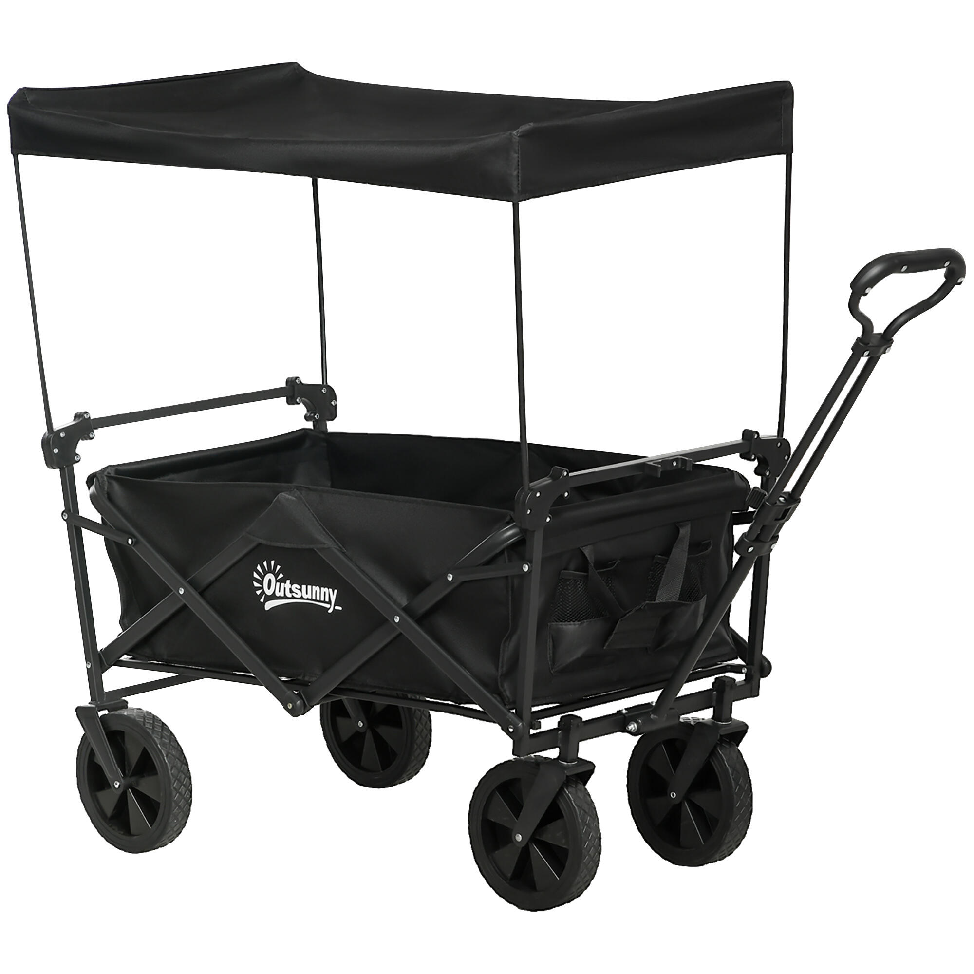 Carrinho de transporte preto outsunny