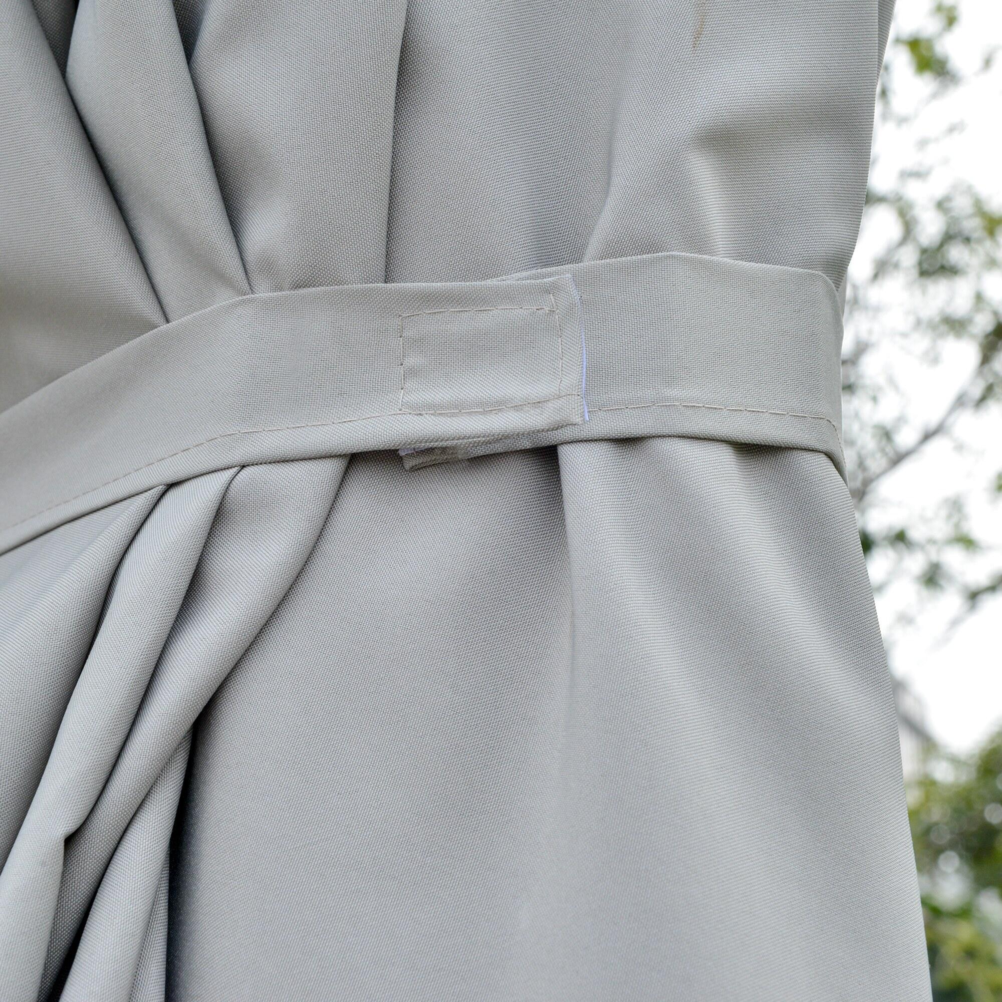 Sombrilla Doble Outsunny 450x265x240 cm Gris Claro 5/7