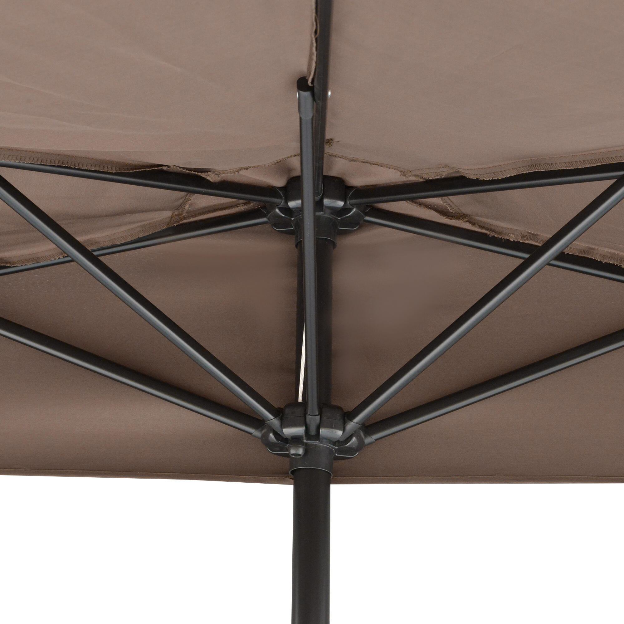 Chapéu de Sol Semicircular Outsunny 269x138x236cm Marrom 4/7