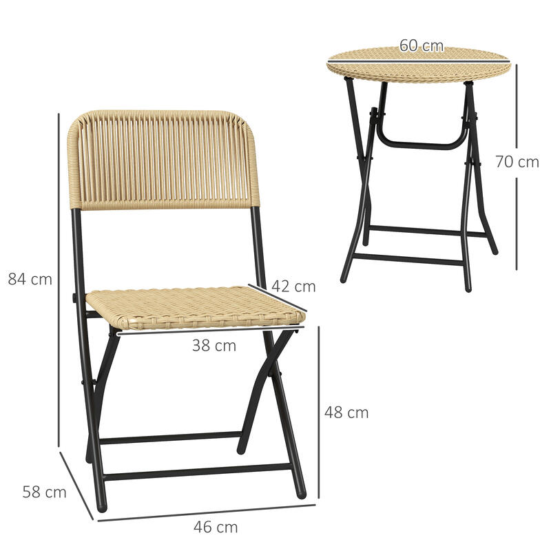 Muebles de Jardín Outsunny 60x60x70 cm Madera Natural