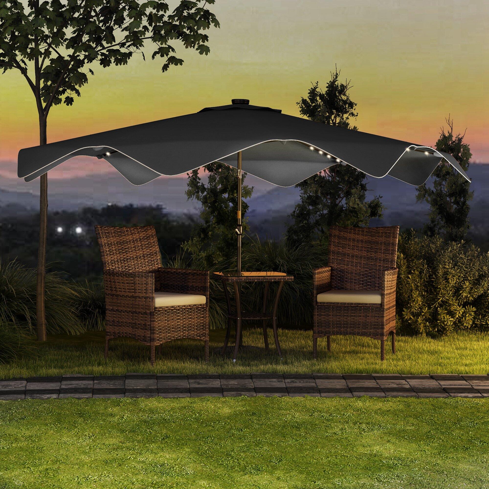 Sombrilla Outsunny 292x292x248 cm Gris Oscuro 2/7
