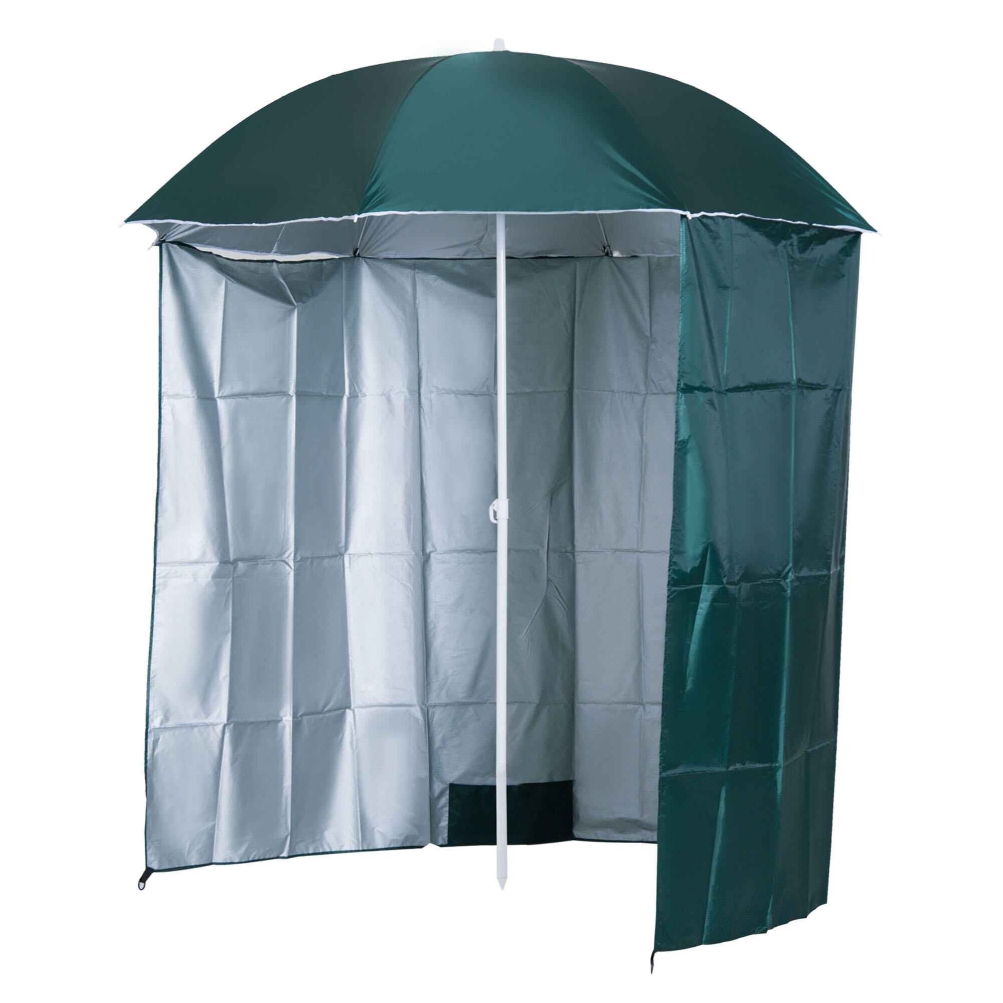 Chapéu de sol de praia ø220x220 cm verde escuro outsunny