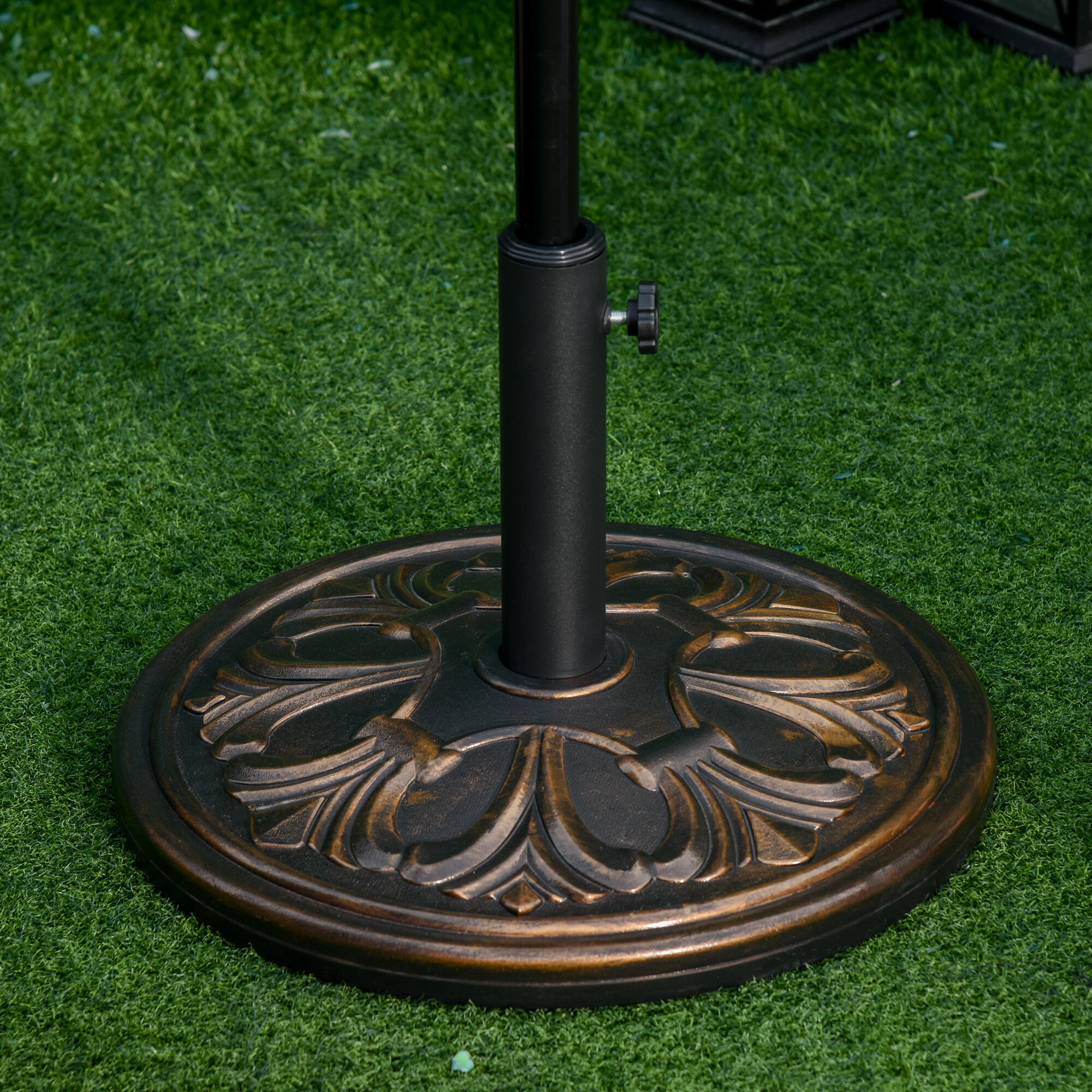 Base para chapéu ø48x34 cm preto e bronze Outsunny 2/7