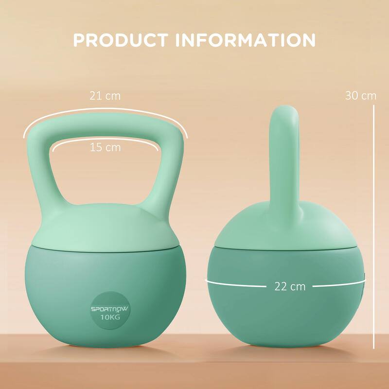 Kettlebell SPORTNOW 21x21x30 cm Verde