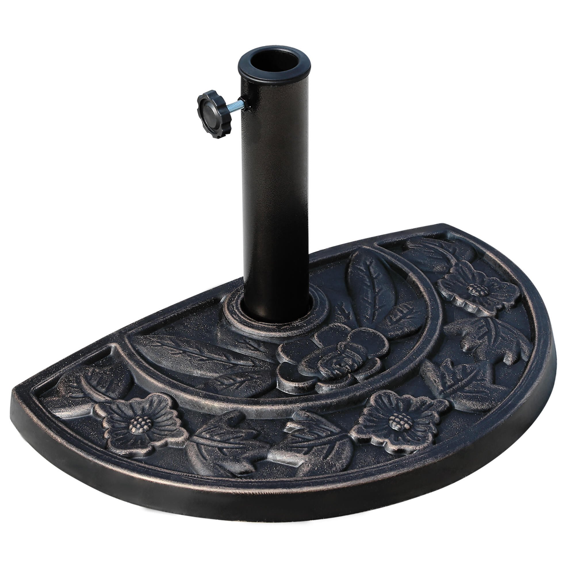 Base chapéu de sol 50x31x32 cm bronze e preto outsunny