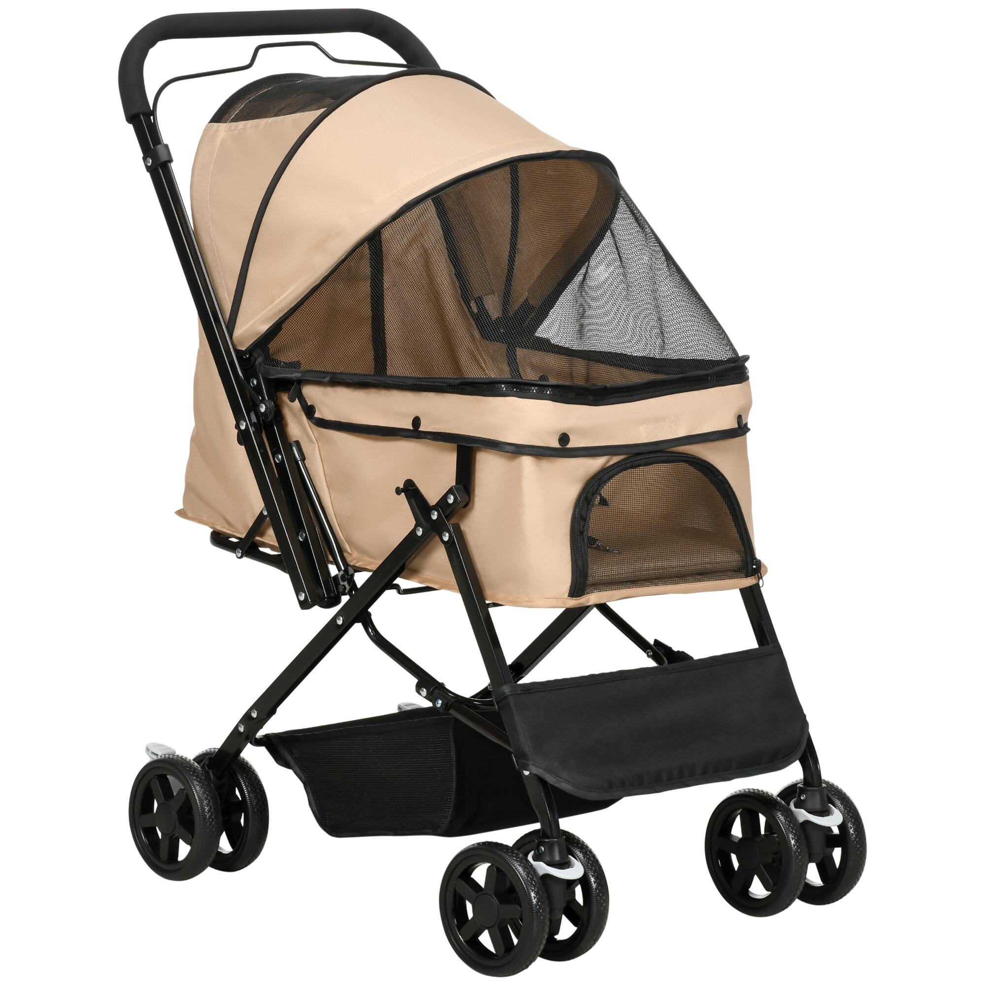 PAWHUT Carrinho para cães e gatos 76,5x52x95 cm marrom PawHut