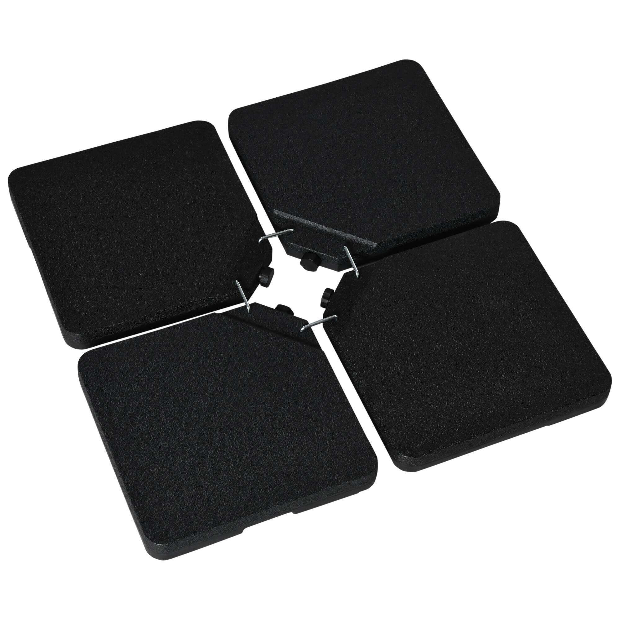 Pesos para base de chapéu de sol 100x100x6,8 cm preto Outsunny