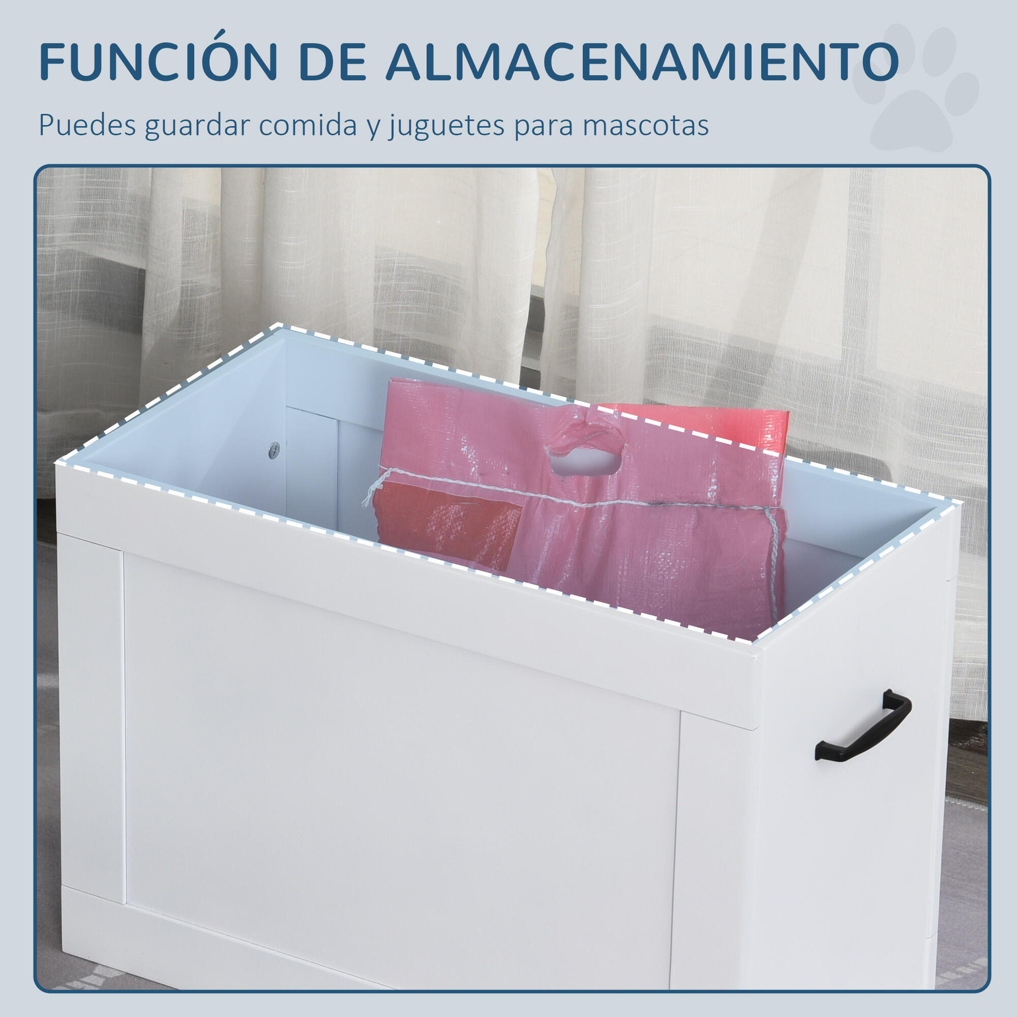 Comedero para Perros PawHut 60x30x41 cm Blanco 4/7