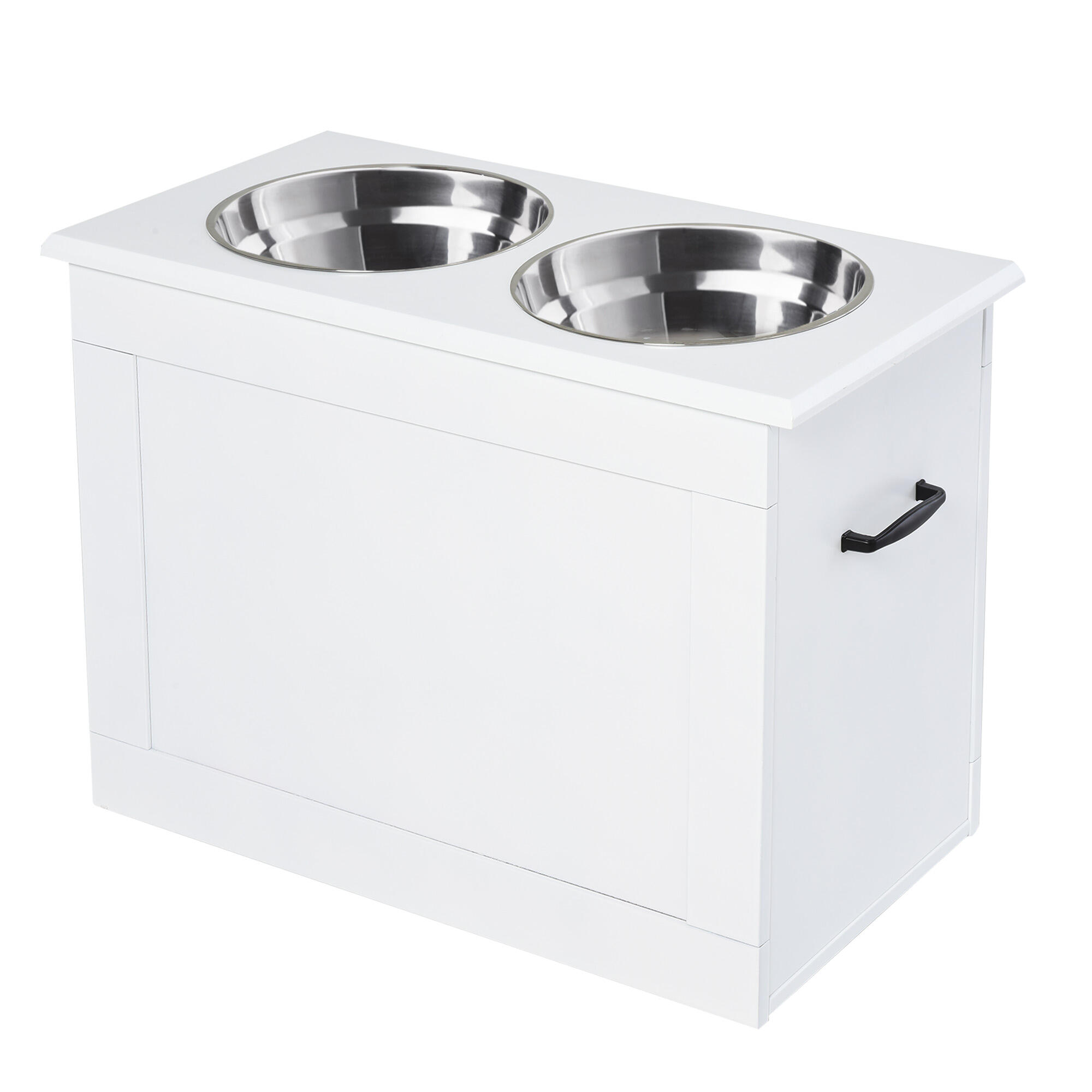 PAWHUT Comedouro elevado para cães 60x30x41 cm branco PawHut