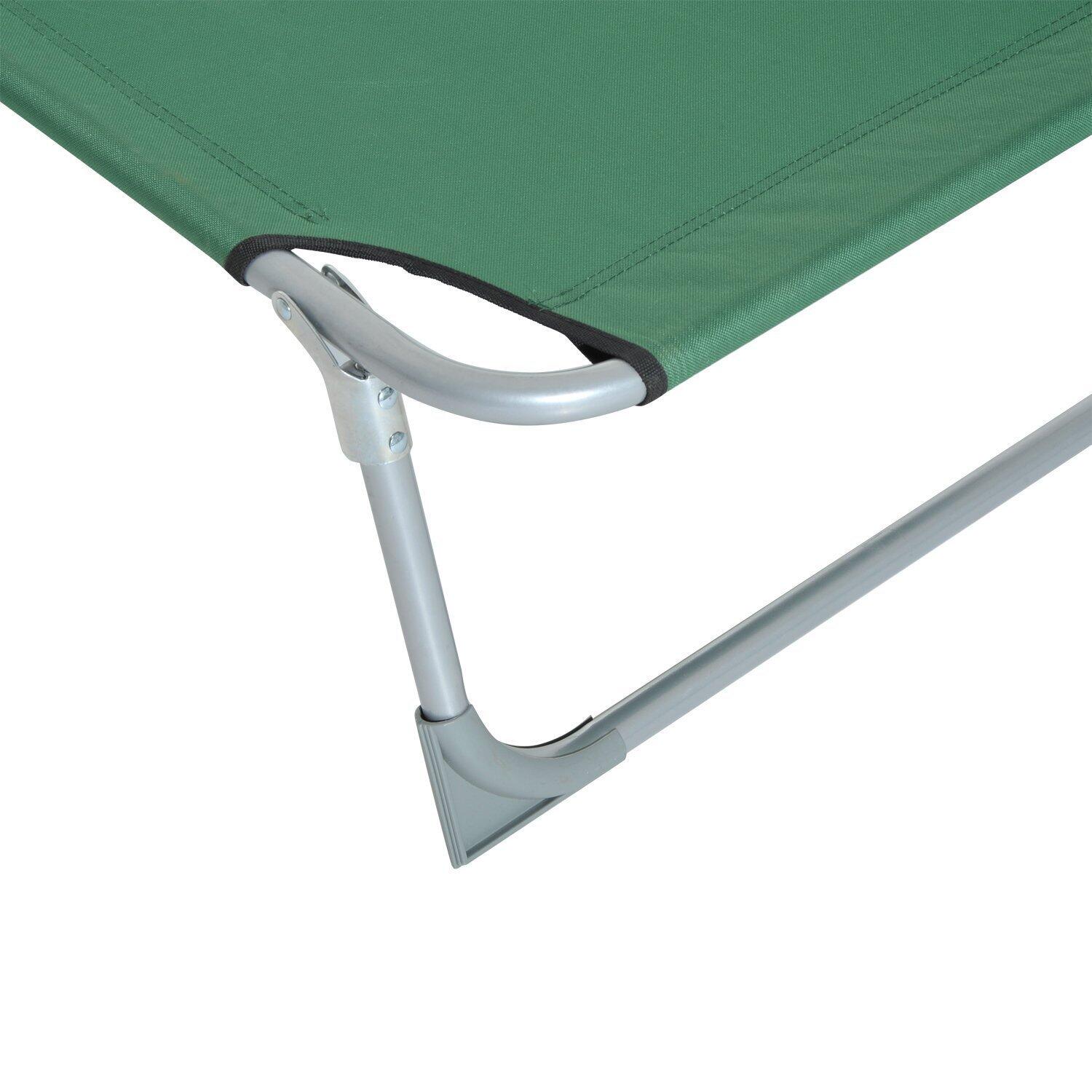Espreguiçadeira dobrável 187x58x28 cm verde Outsunny 5/7