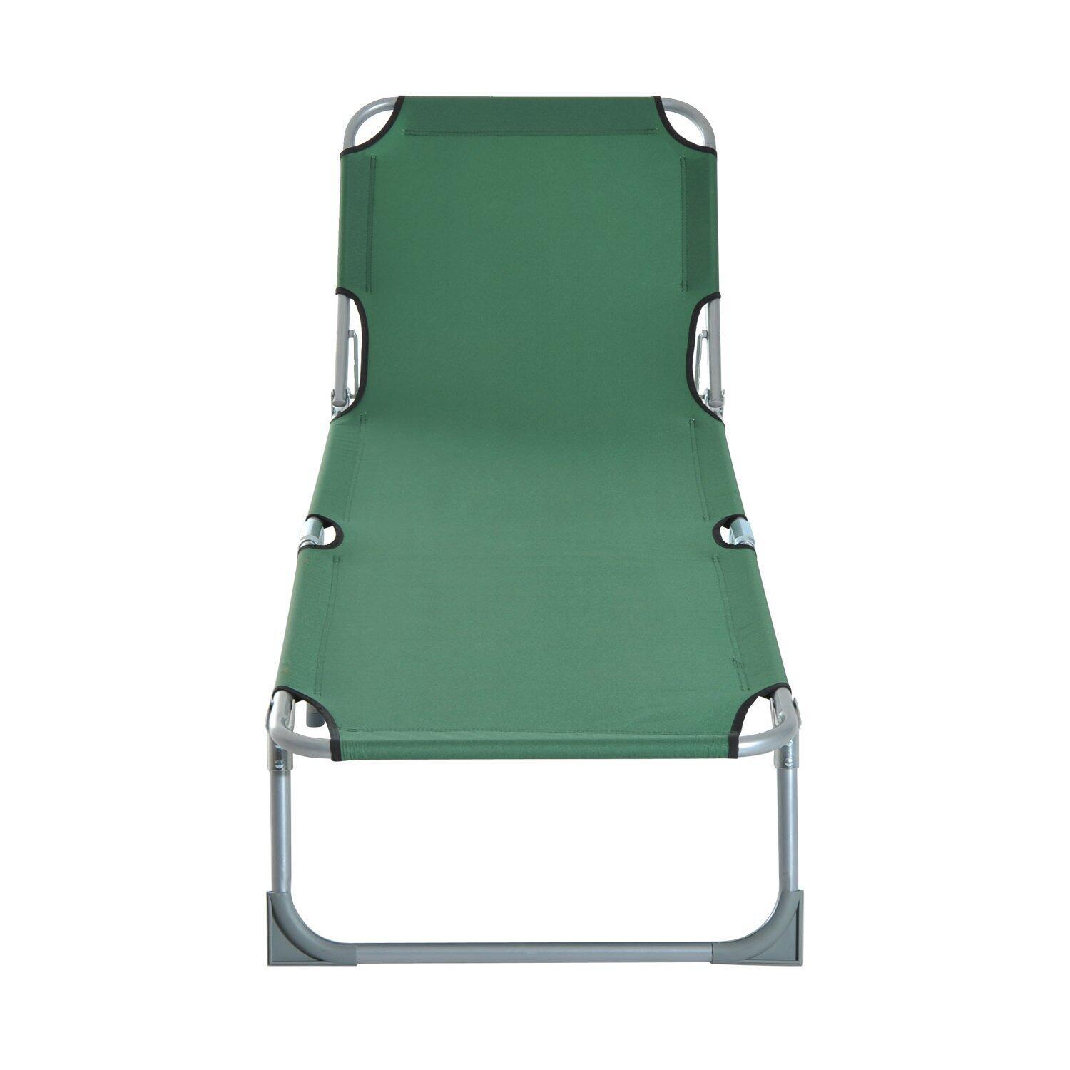 Espreguiçadeira dobrável 187x58x28 cm verde Outsunny 4/7