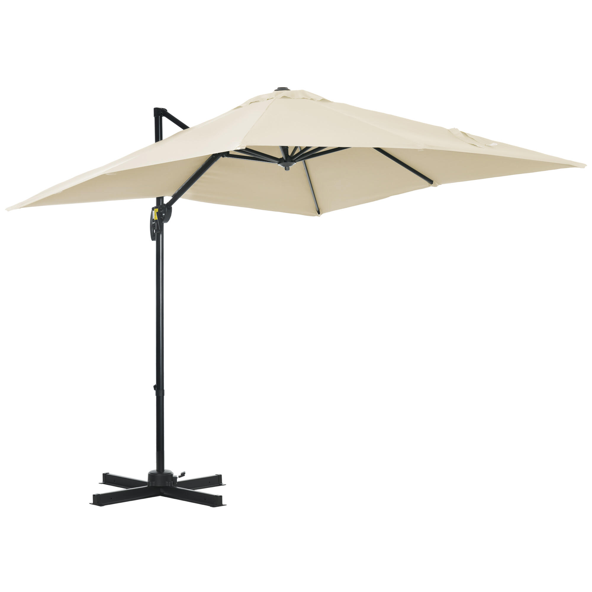 Chapéu de sol 245x245x245 cm creme branco Outsunny