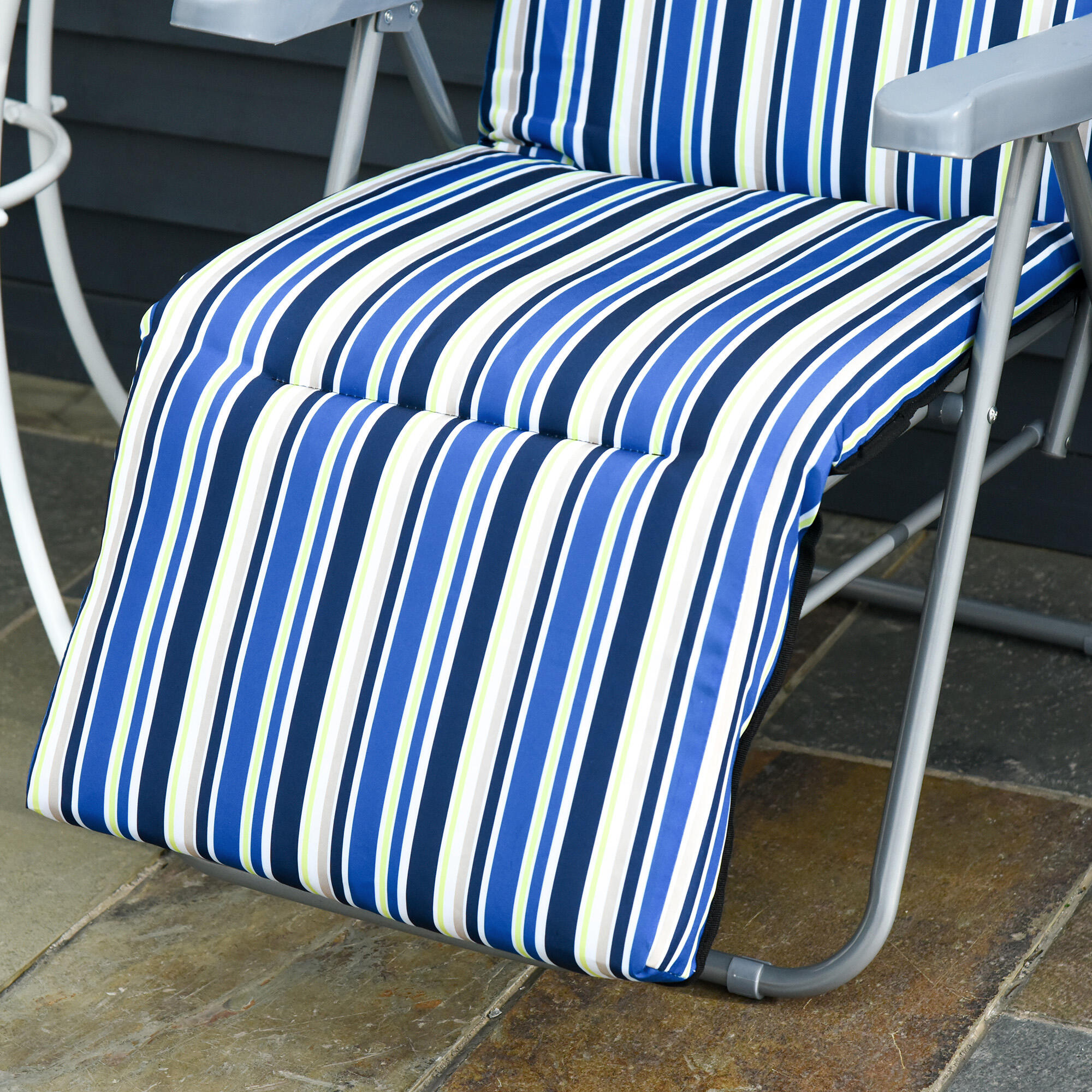Tumbonas Outsunny 60x75x102 cm Azul 4/7