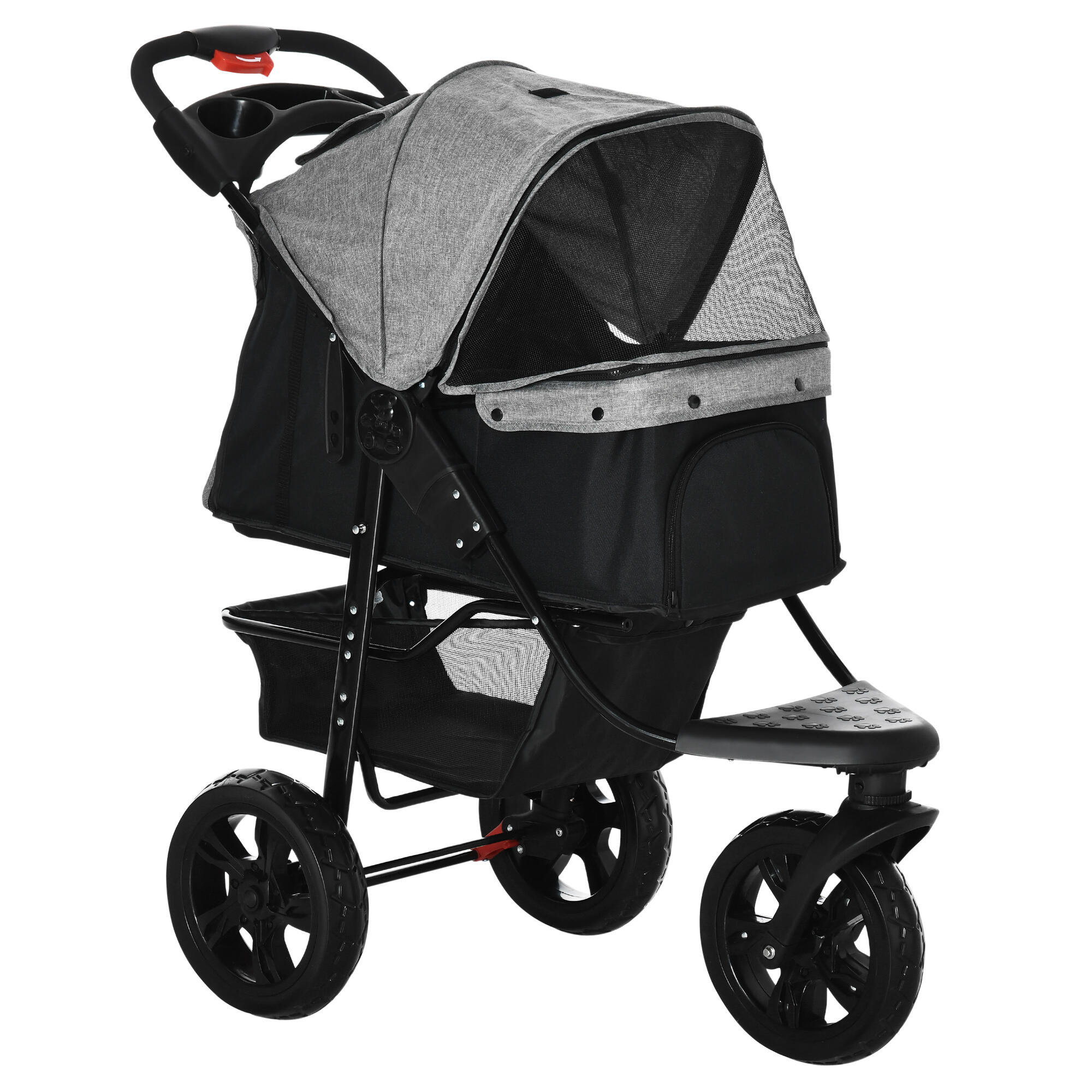 PAWHUT Cochecito para Mascotas PawHut 109,5x57,5x106,5 cm Gris