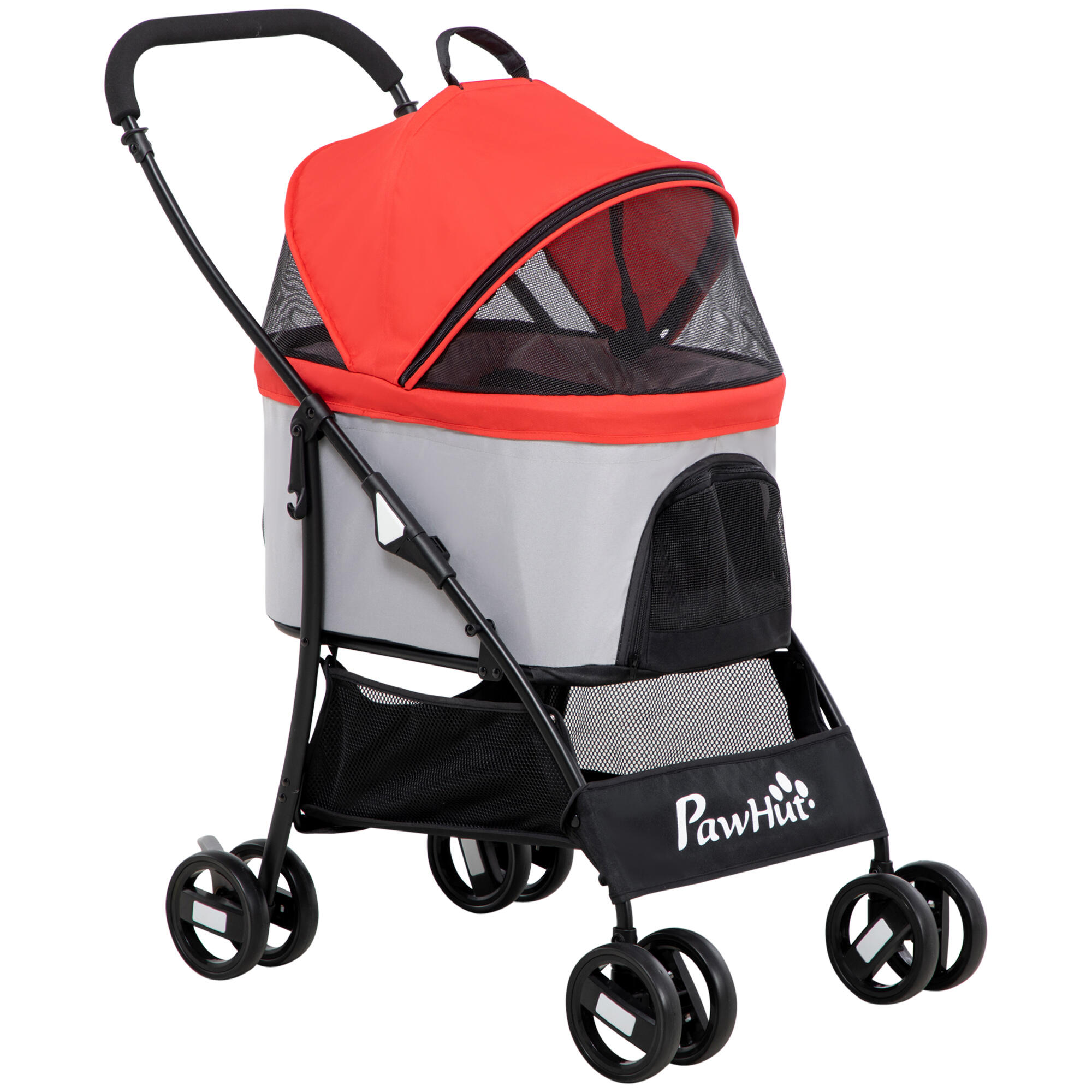 PAWHUT Carrinho para animais de estimação 82x49,5x98cm vermelho PawHut