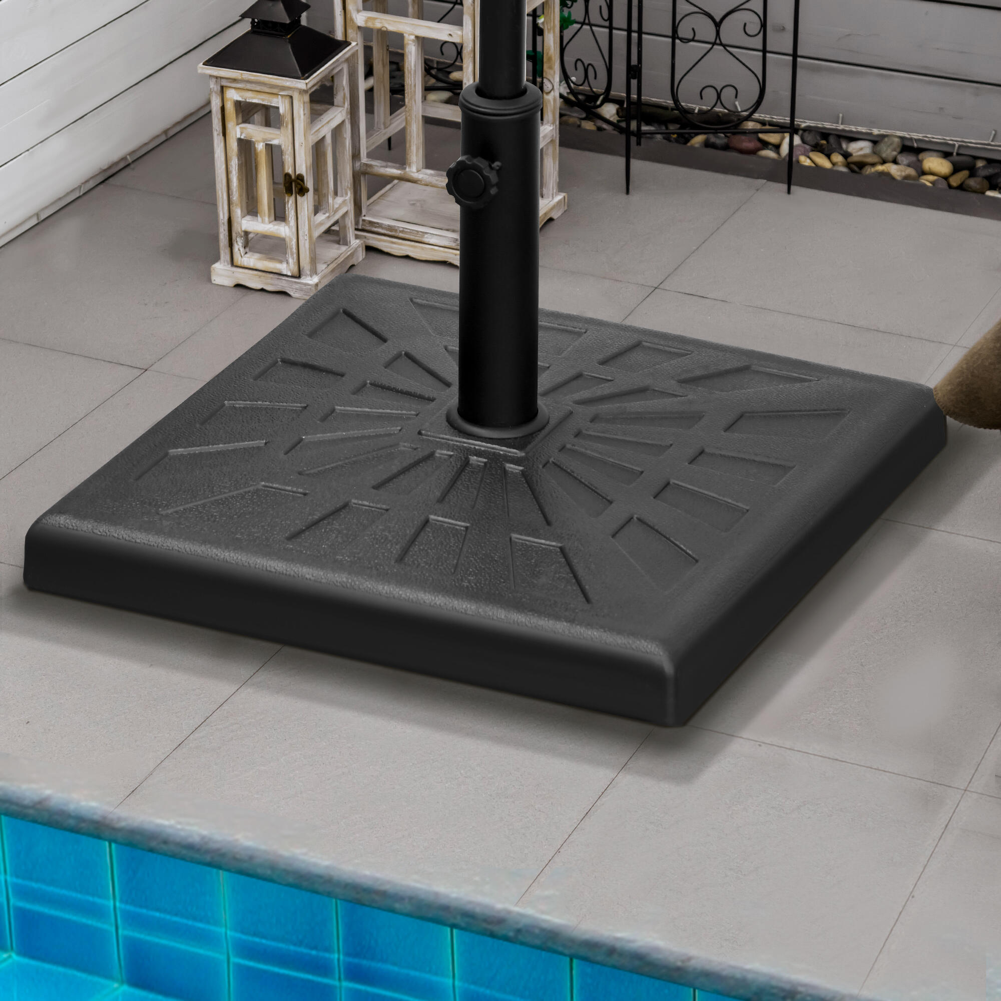 Base chapéu de sol 51x51x32 cm preto Outsunny 2/7