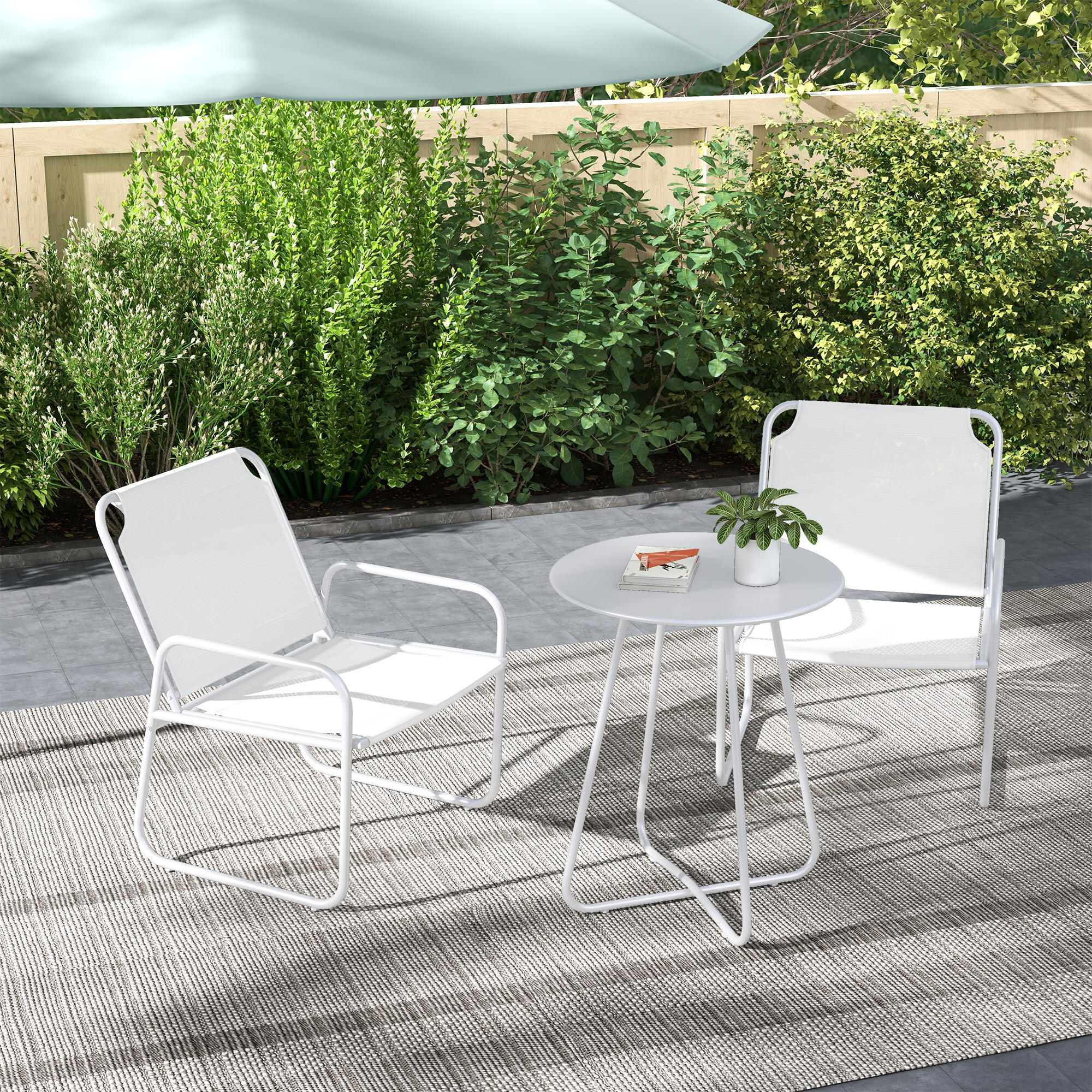 Móveis de jardim 63x57x82 cm branco Outsunny 2/7
