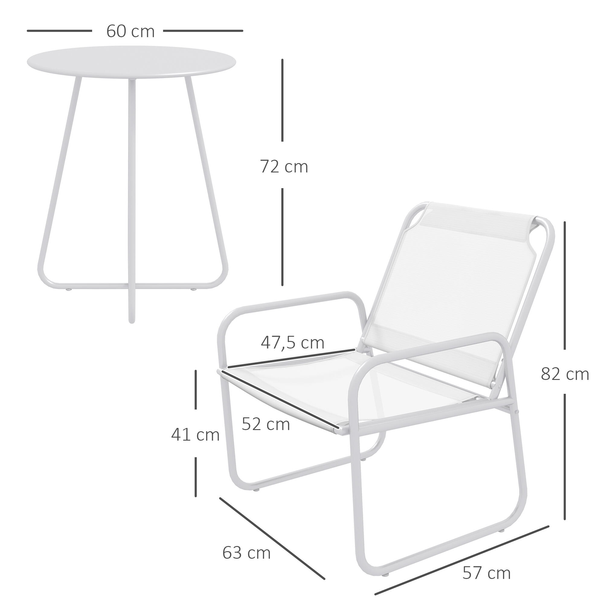 Móveis de jardim 63x57x82 cm branco Outsunny 3/7