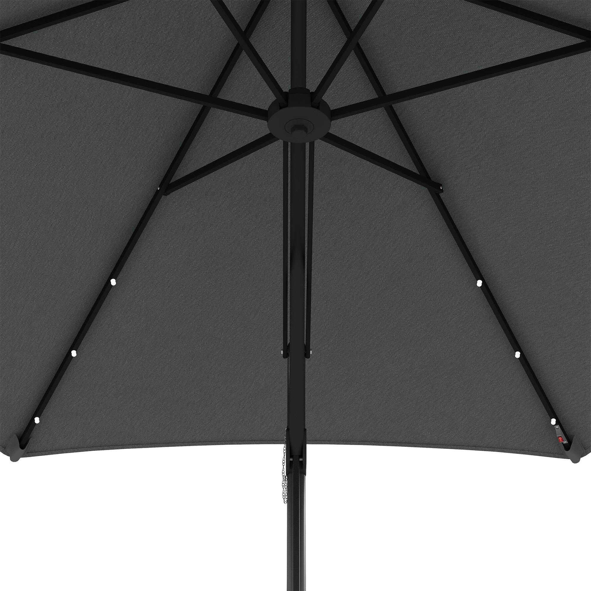 Chapéu de sol excêntrico cinza escuro/cinza de carvão Outsunny 5/7
