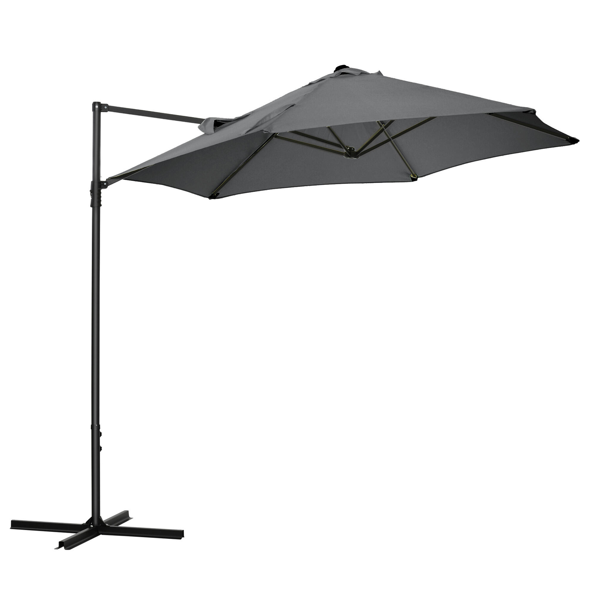 Chapéu de sol ø256x245cm cinza escuro/cinza de carvão Outsunny