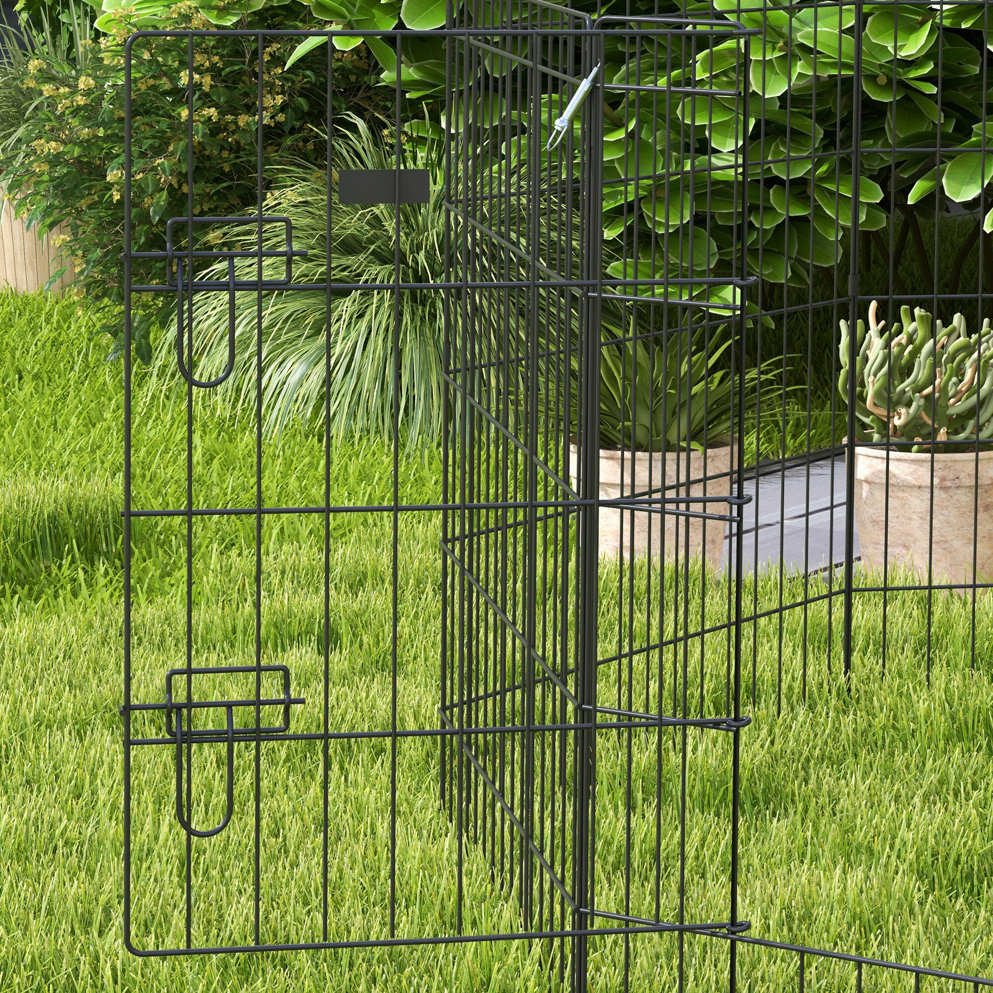 Parque para cães 76x61cm preto PawHut 4/7