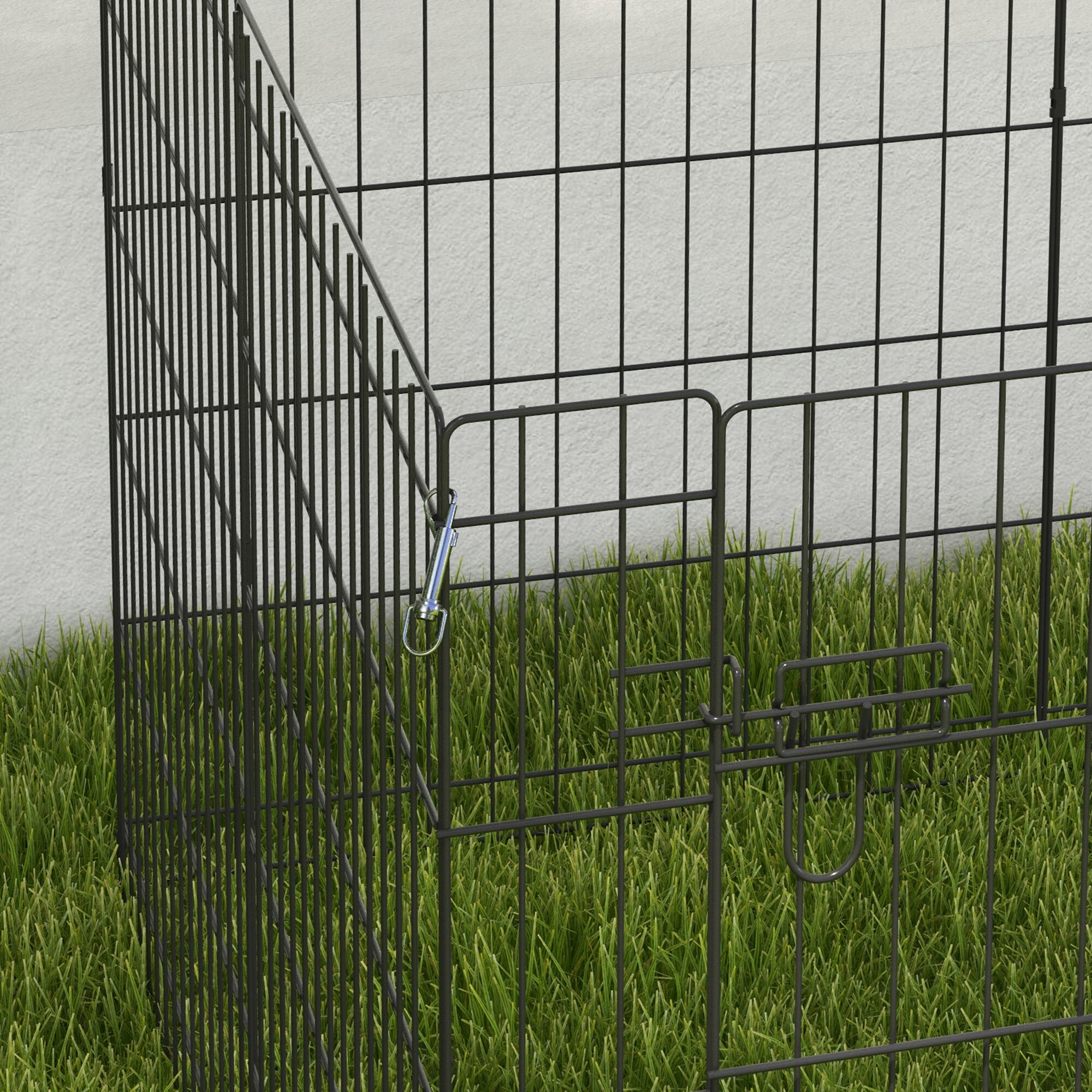 Parque para cães 76x61cm preto PawHut 5/7