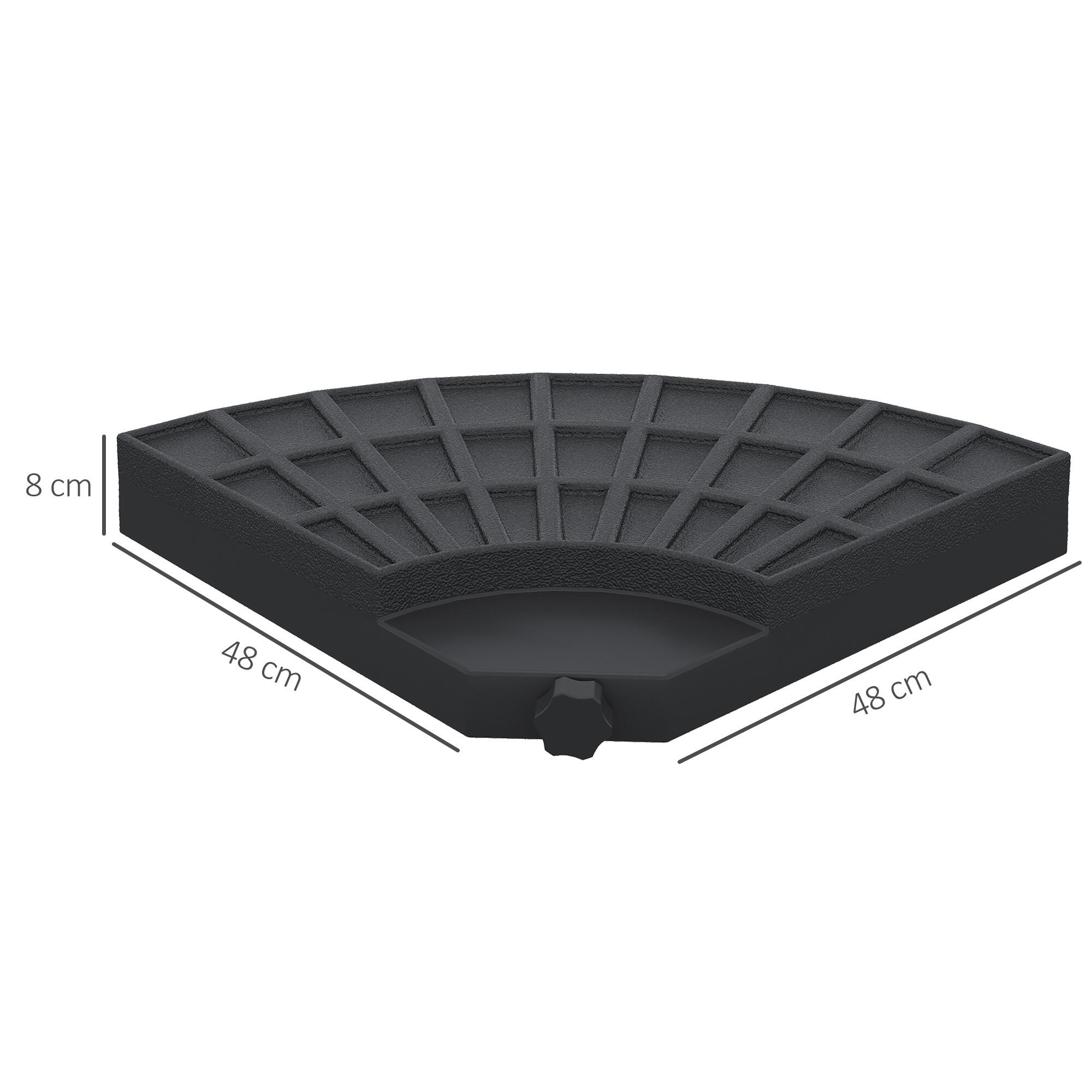 Pesos para base de chapéu de sol 48x48x8 cm preto Outsunny 3/7