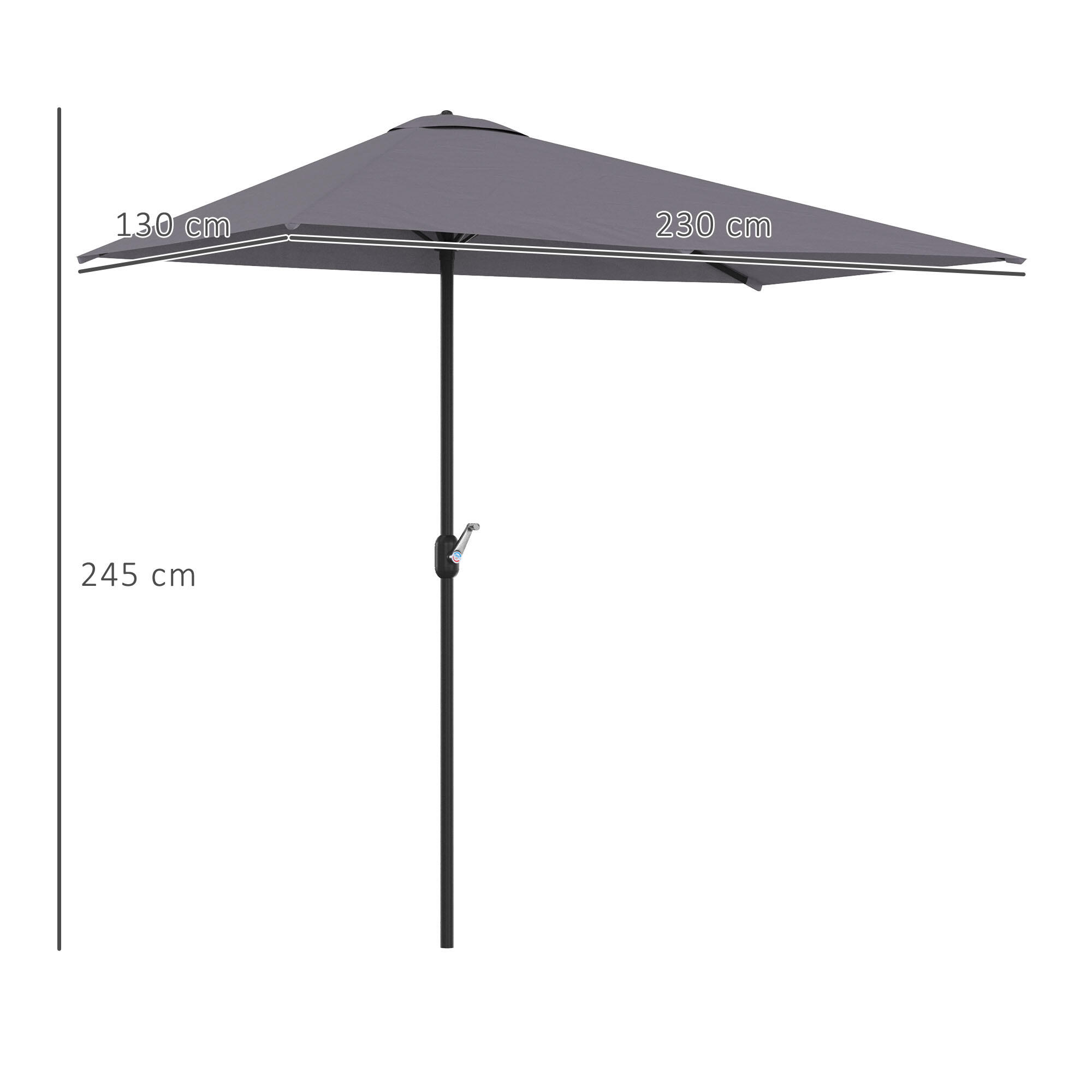 Sombrilla Outsunny 230x130x245 cm Gris 3/7