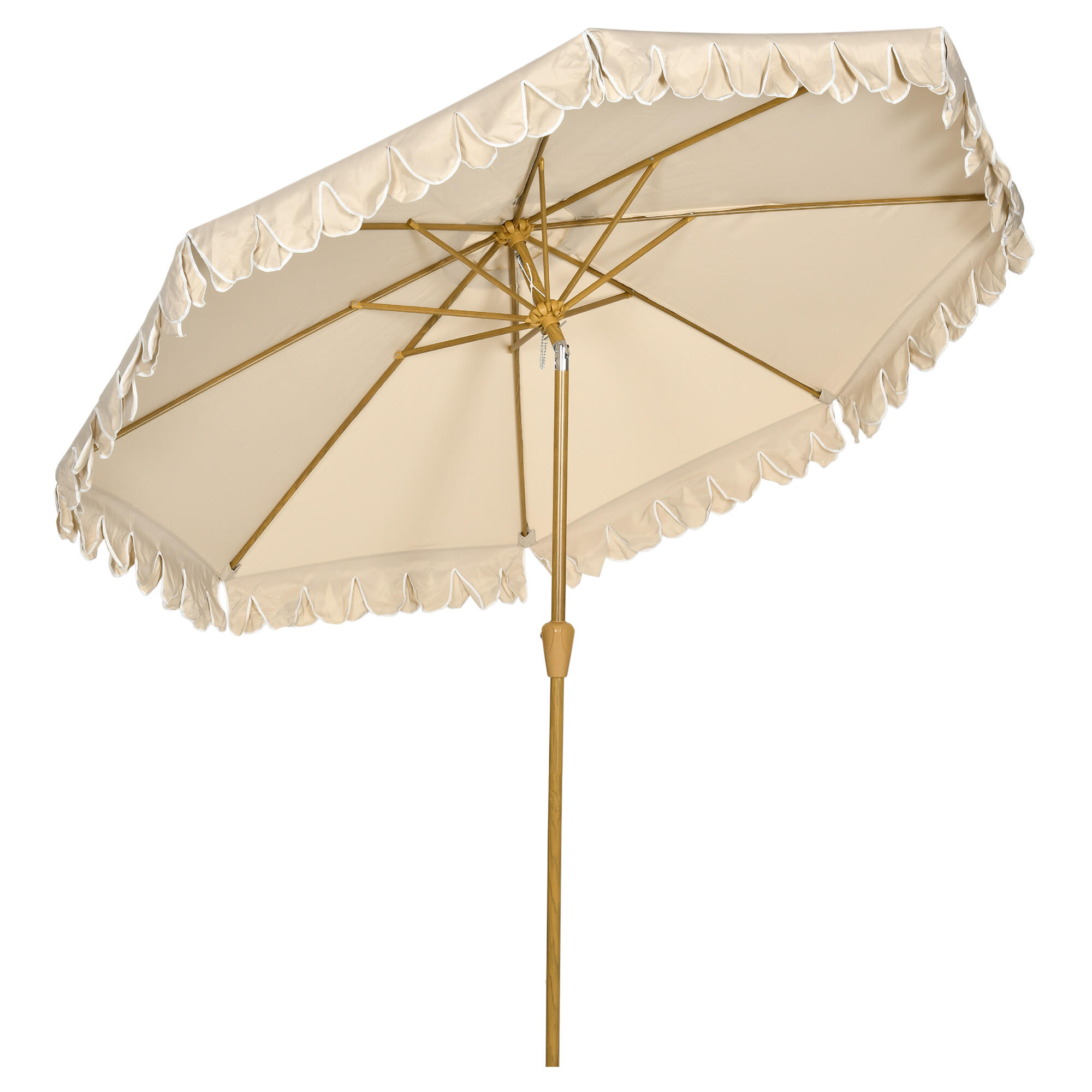 Sombrilla de Terraza Outsunny 264x264x240 cm Caqui 1/7