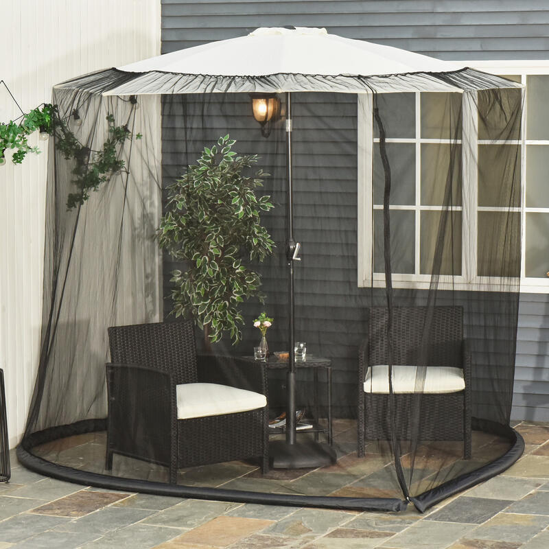 Outsunny Plasa Tantari pentru Umbrela 3X2,3M Reglabila deschidere cu Fermoar