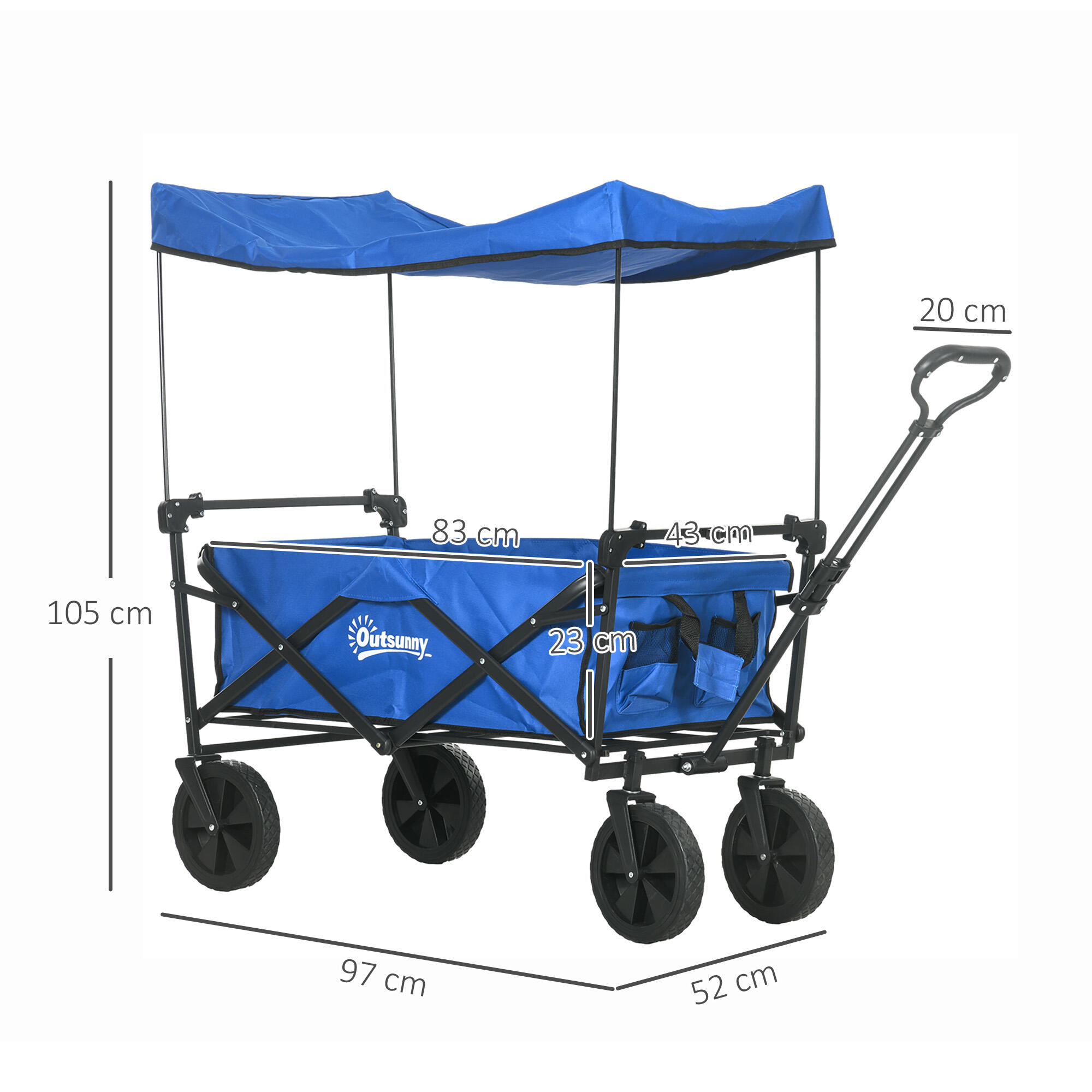 Carrinho de transporte azul Outsunny 2/7