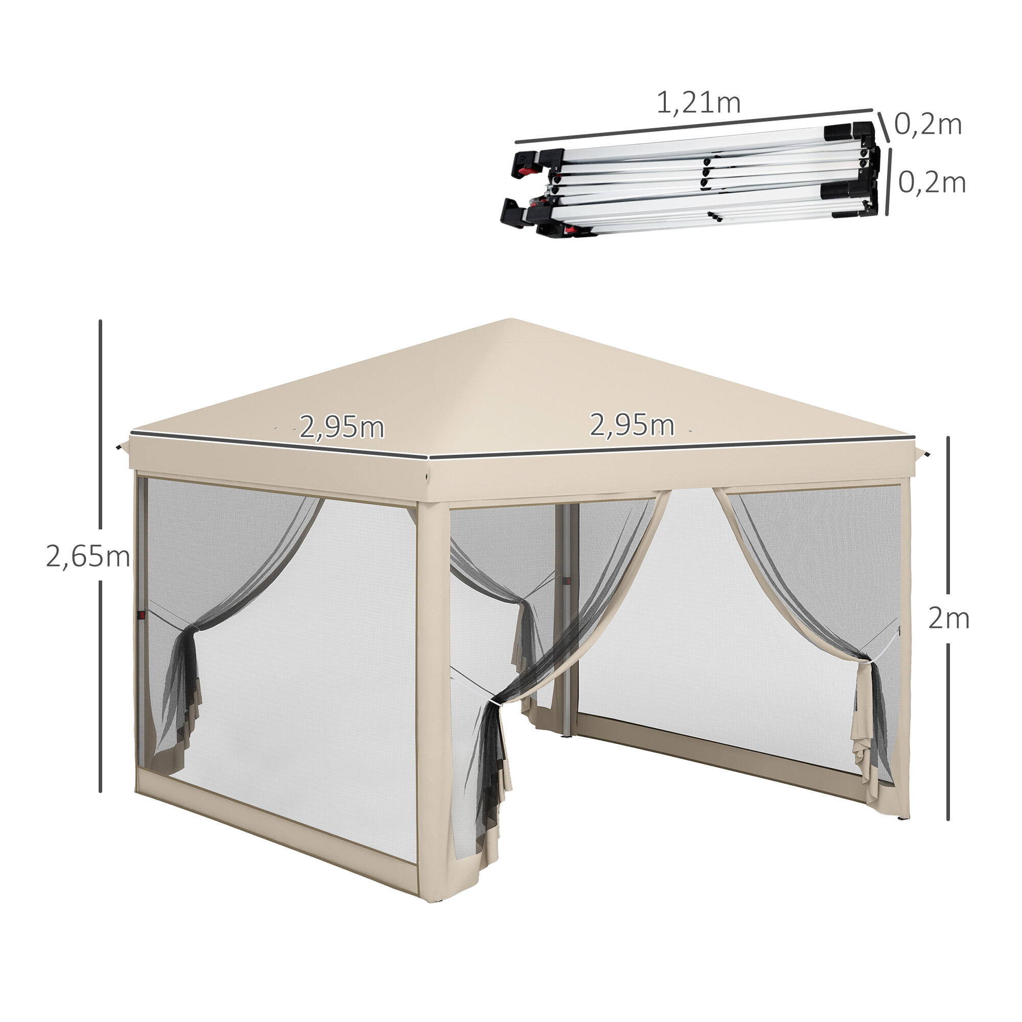 Carpa Evento Deportivo 295x295x265 cm Beige 3/7