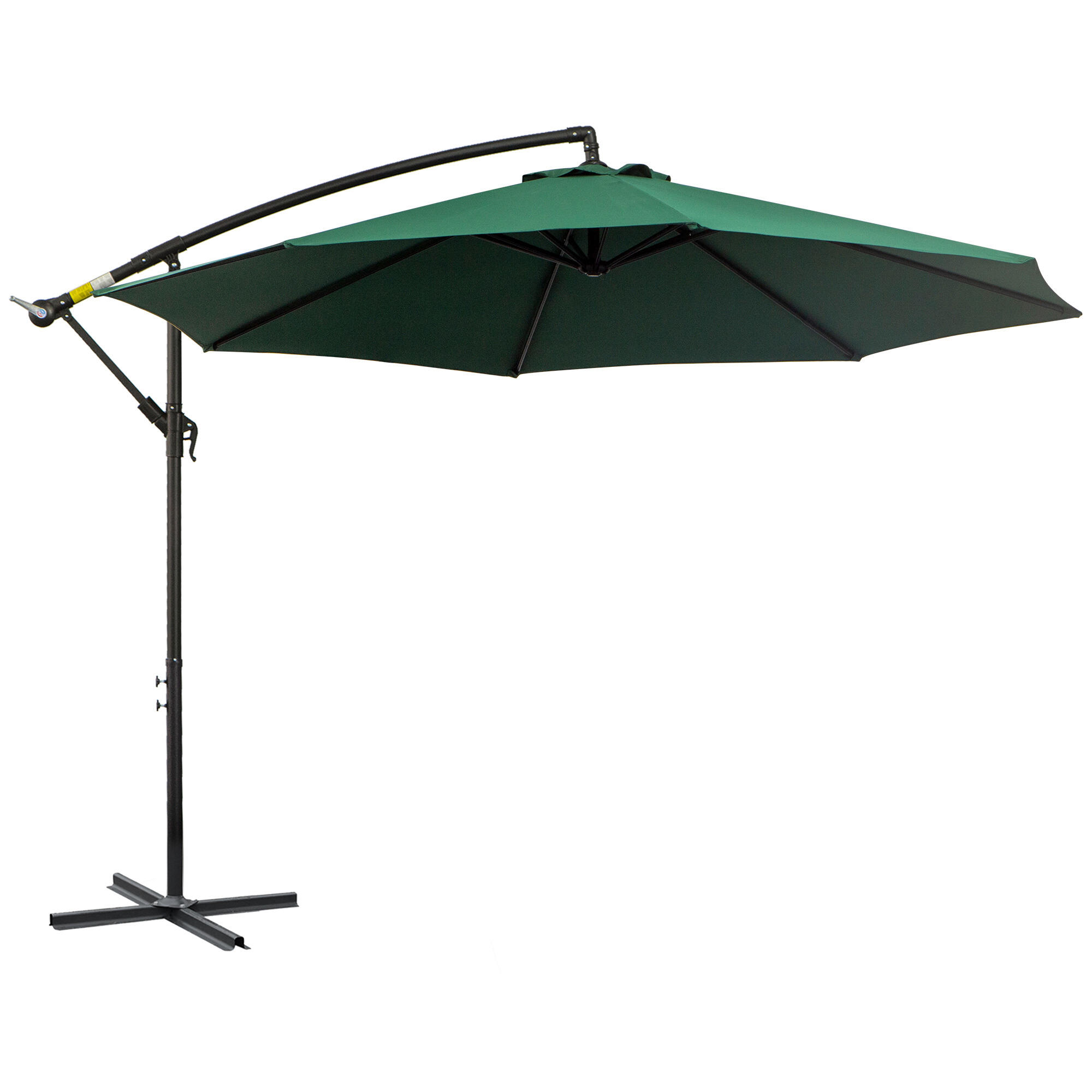 Chapéu de sol excêntrico verde Outsunny