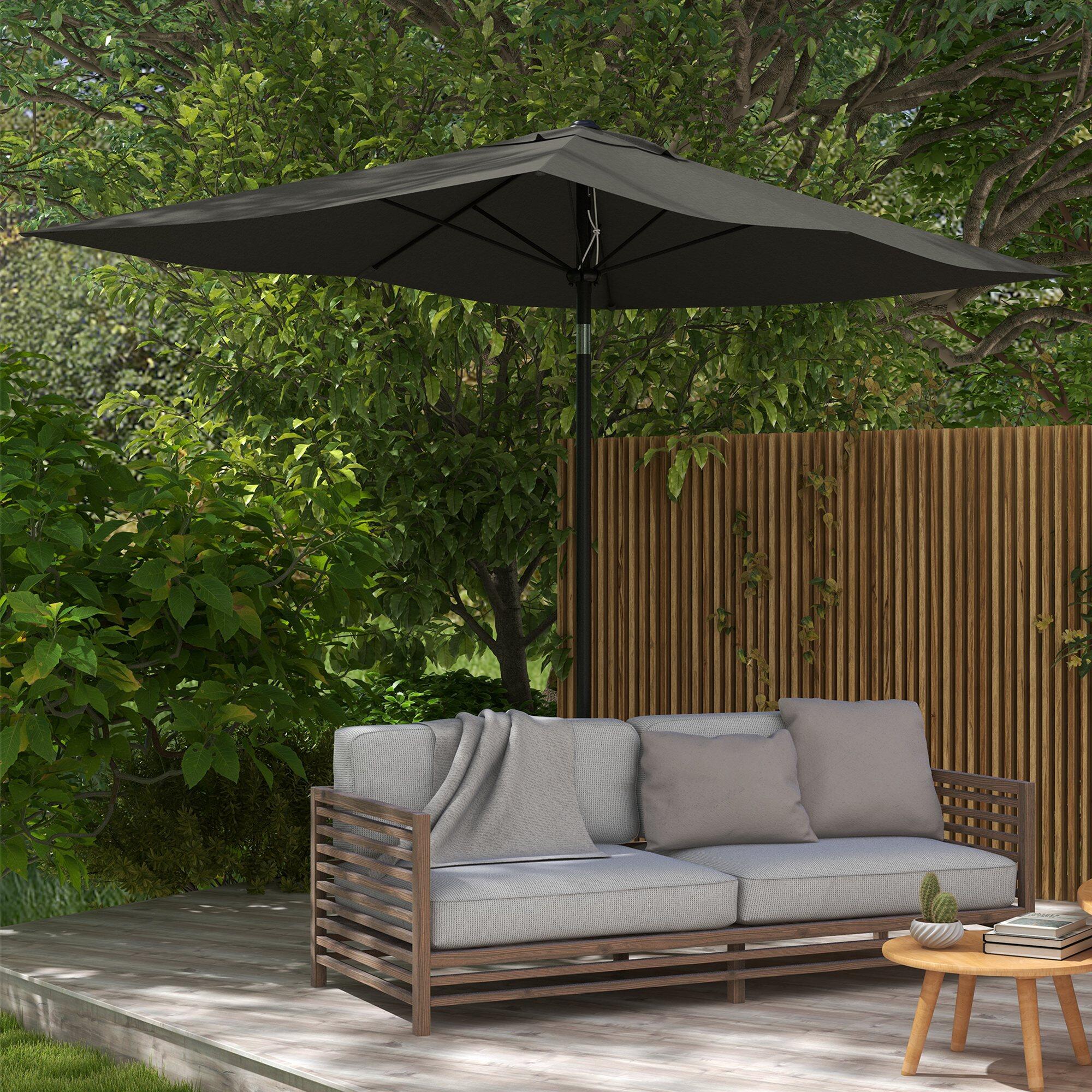 Chapéu de sol de jardim cinza escuro/cinza de carvão Outsunny 2/7