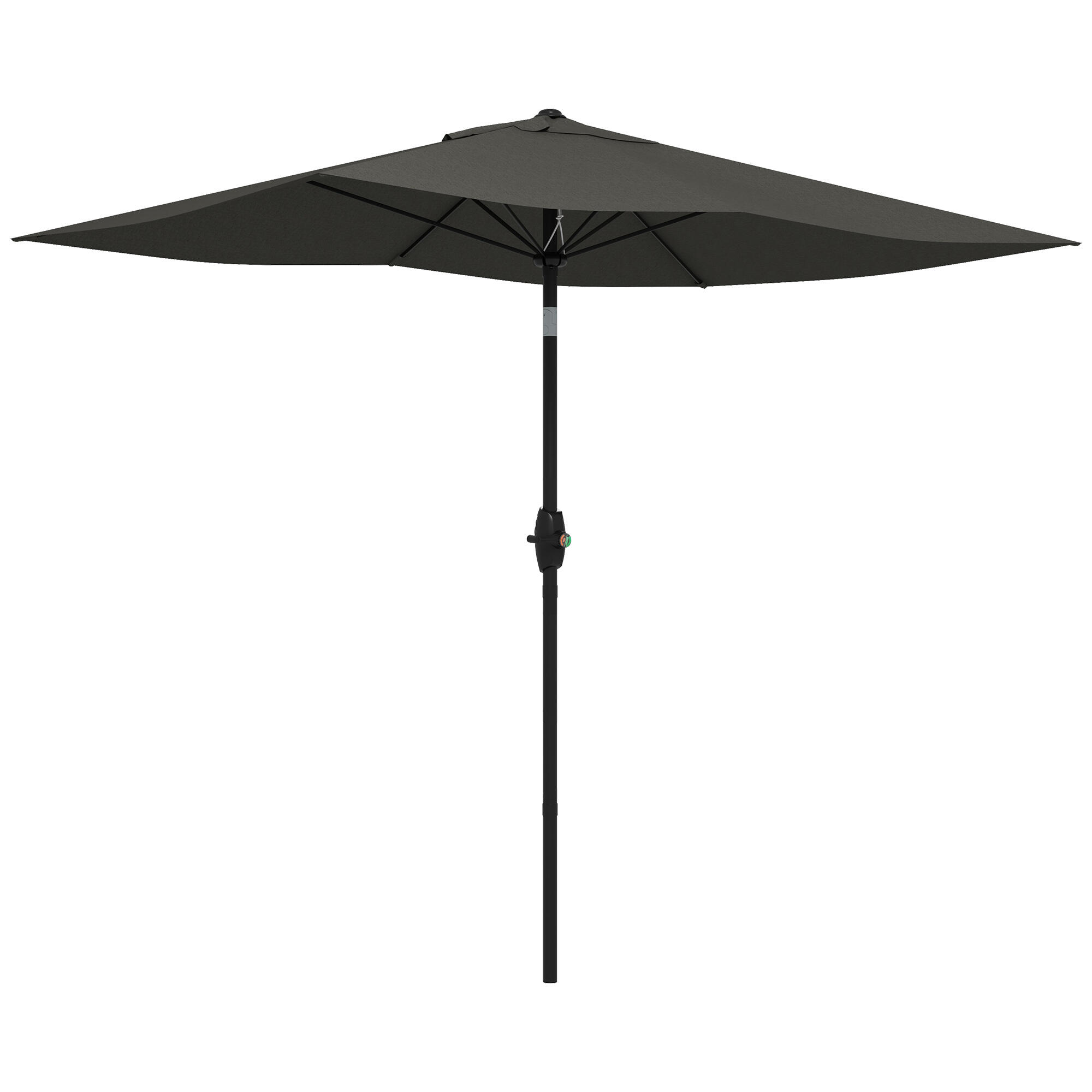 Chapéu de sol de jardim cinza escuro/cinza de carvão Outsunny