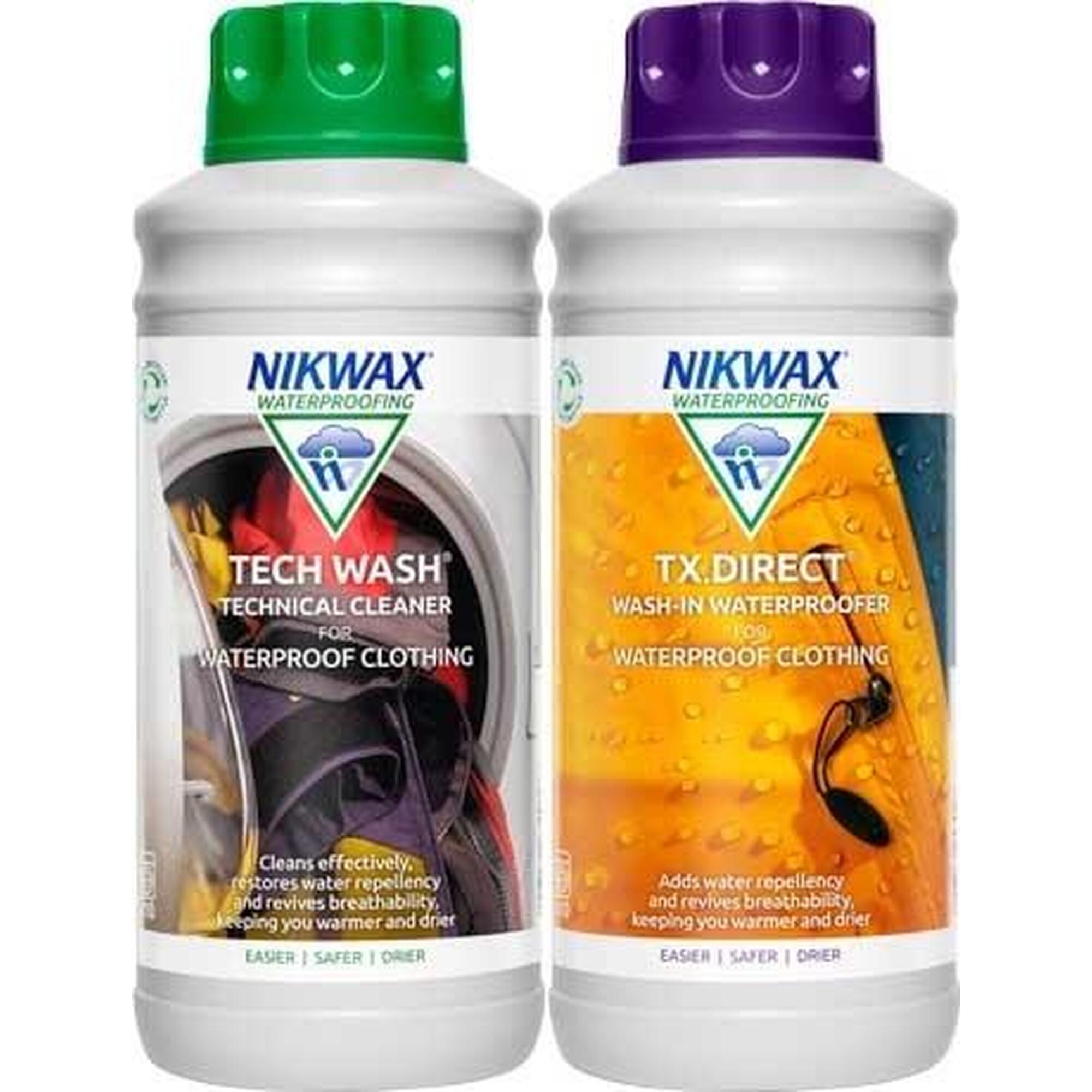 Lessive technique + imperméabilisant pour textiles membranés ou non TWIN PACK 1L