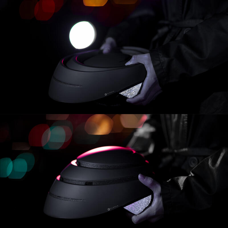 Casque Vélo Urbain Pliable. Réfléchissant