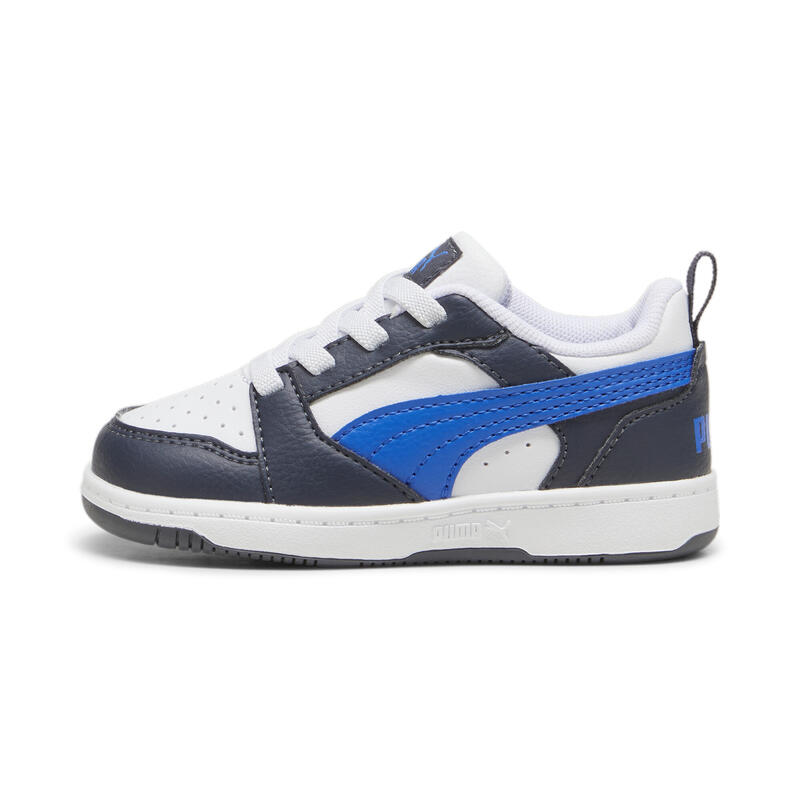 Rebound V6 Lo sneakers voor peuters PUMA White Hyperlink Blue Galactic Gray