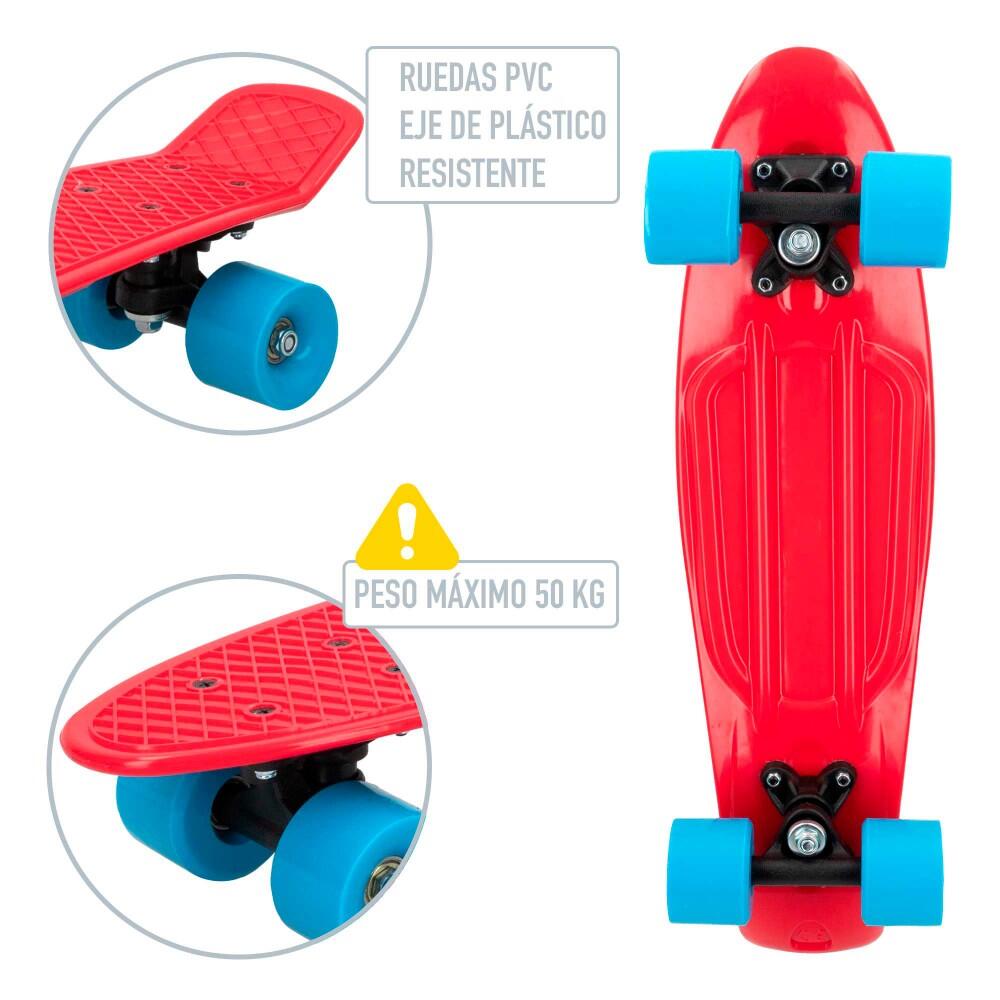 Planche à roulettes pvc 55 cm - rouge 3/5