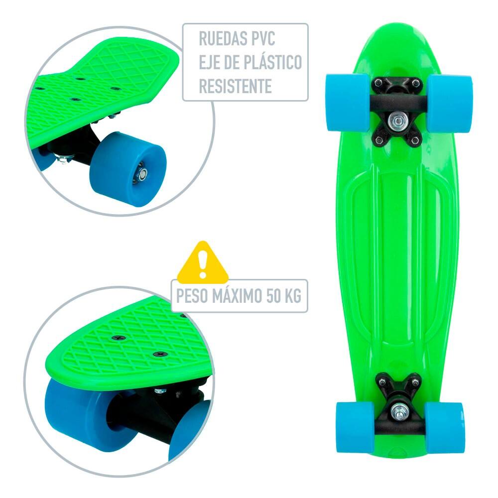 Skate com rodas de pvc 55 cm - verde 3/5