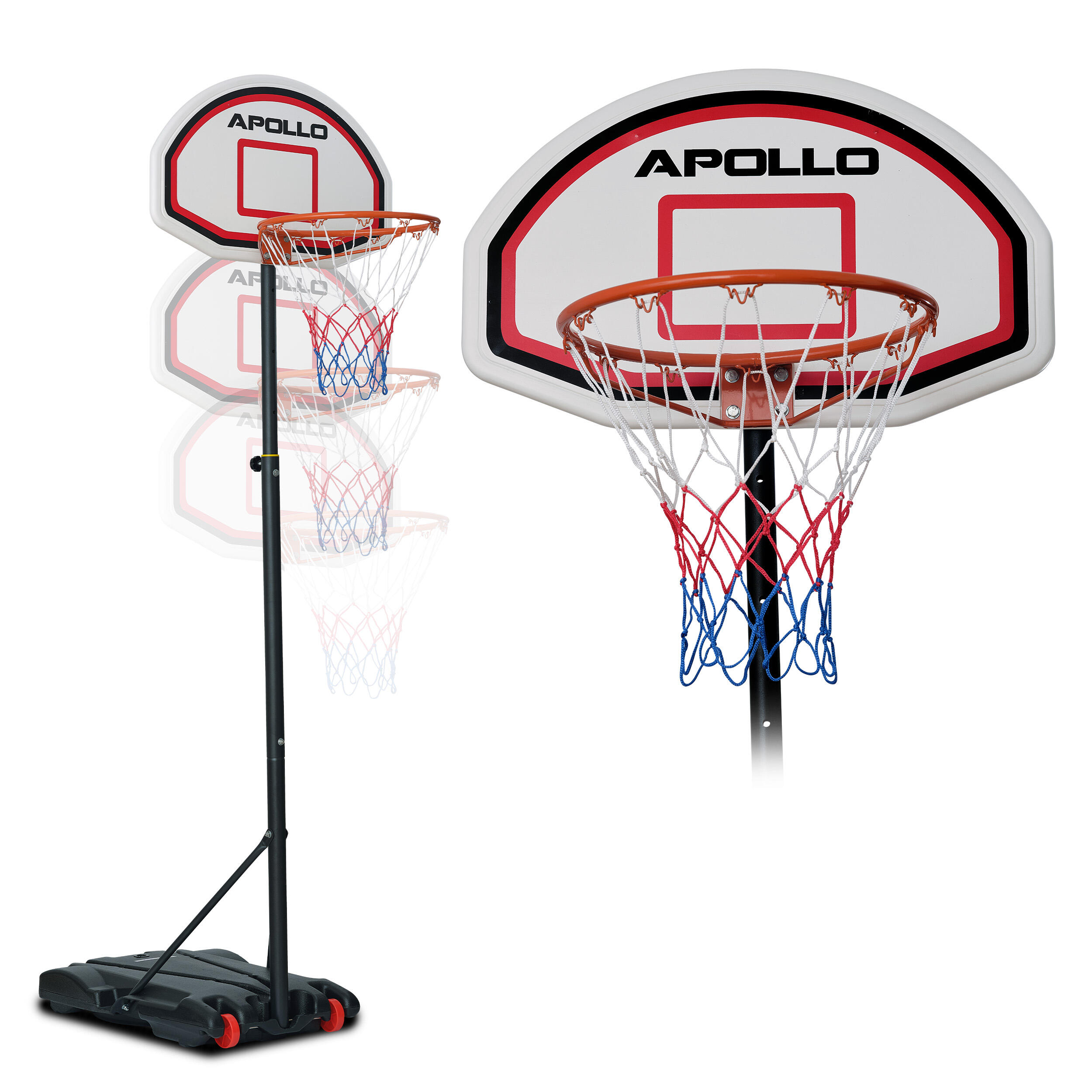APOLLO Canestro con supporto e ruote 155–210 cm - Classic