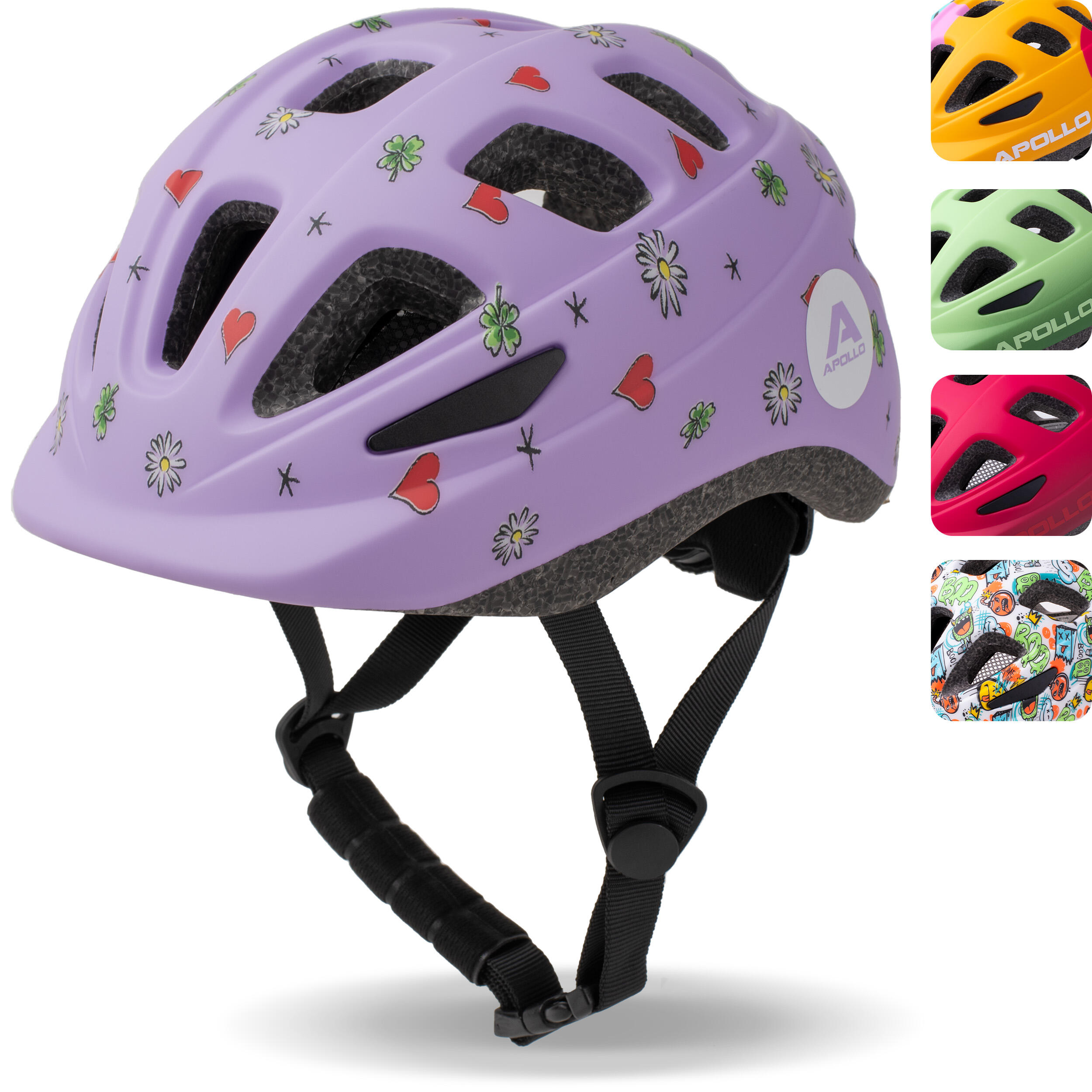 APOLLO Kinder fietshelm, multisport, verstelbaar, voor jongens en meisjes vanaf 3 jaar