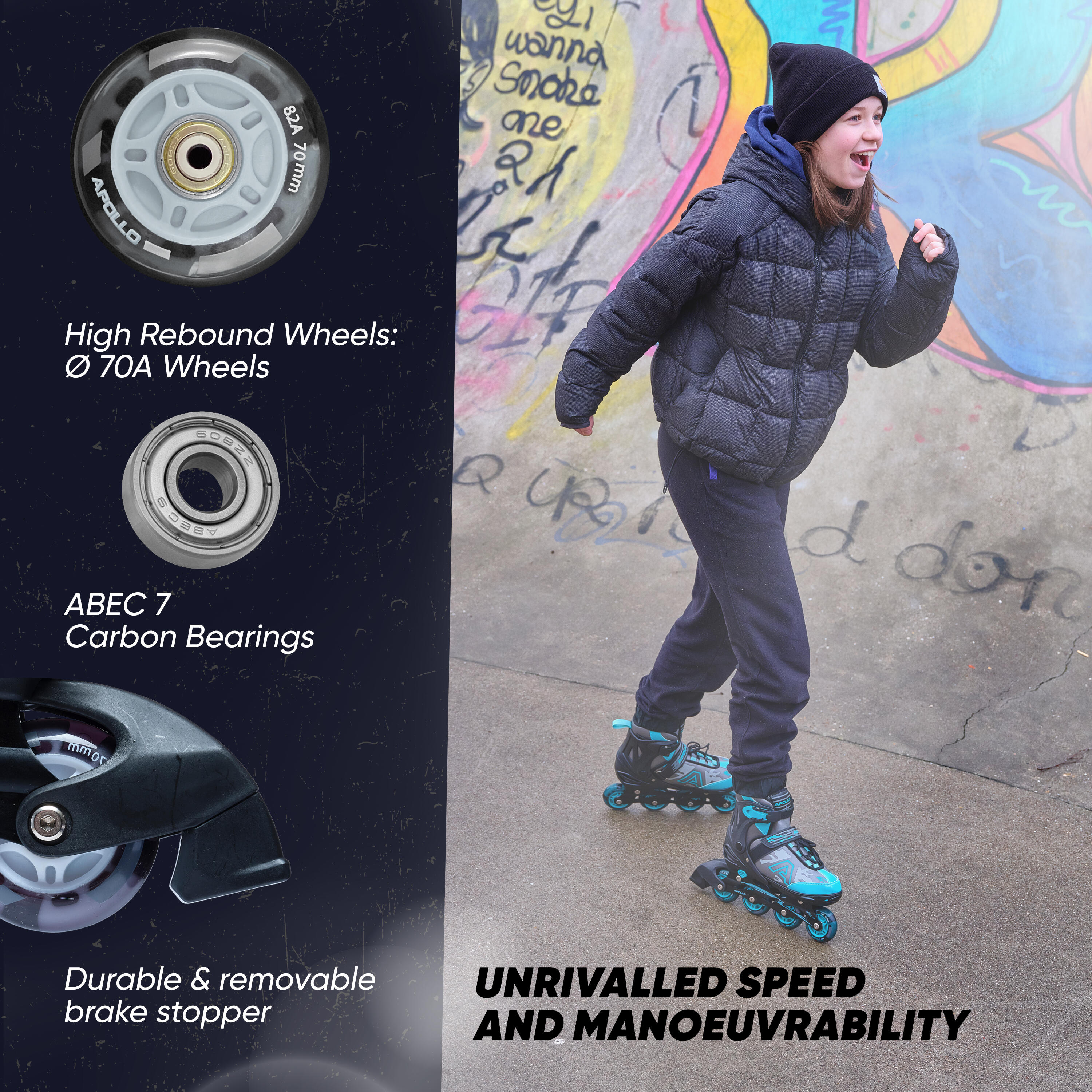 Champion Patines en Línea Talla Ajustable, con Ruedas LED 5/7