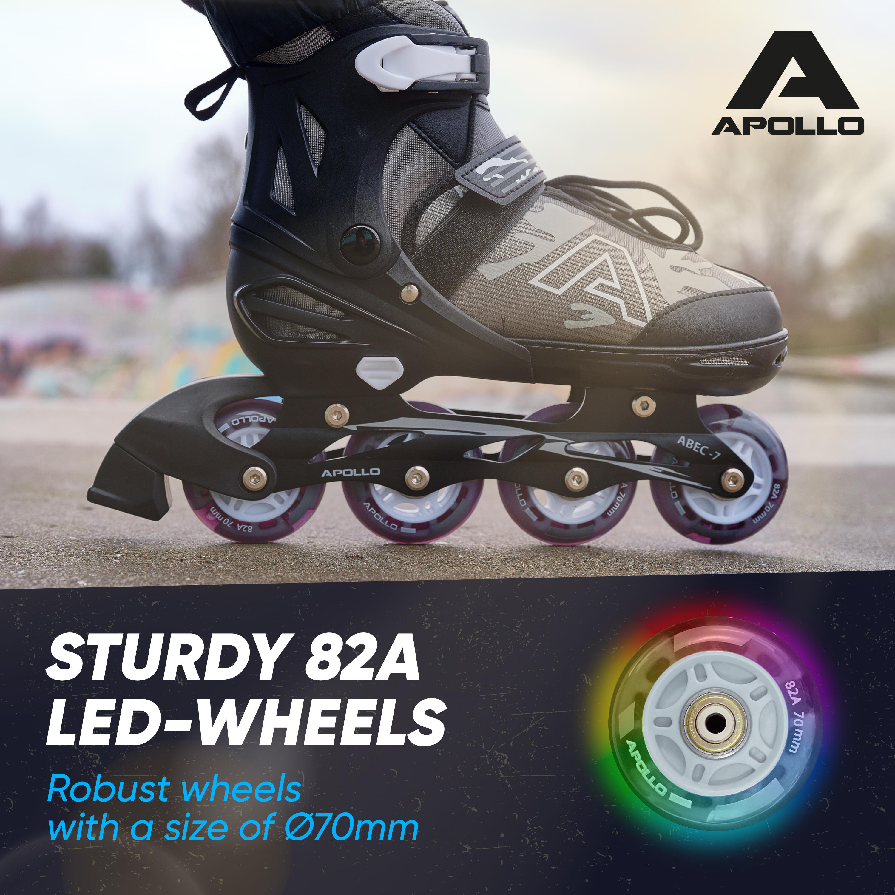 Champion Patines en Línea Talla Ajustable, con Ruedas LED 3/7