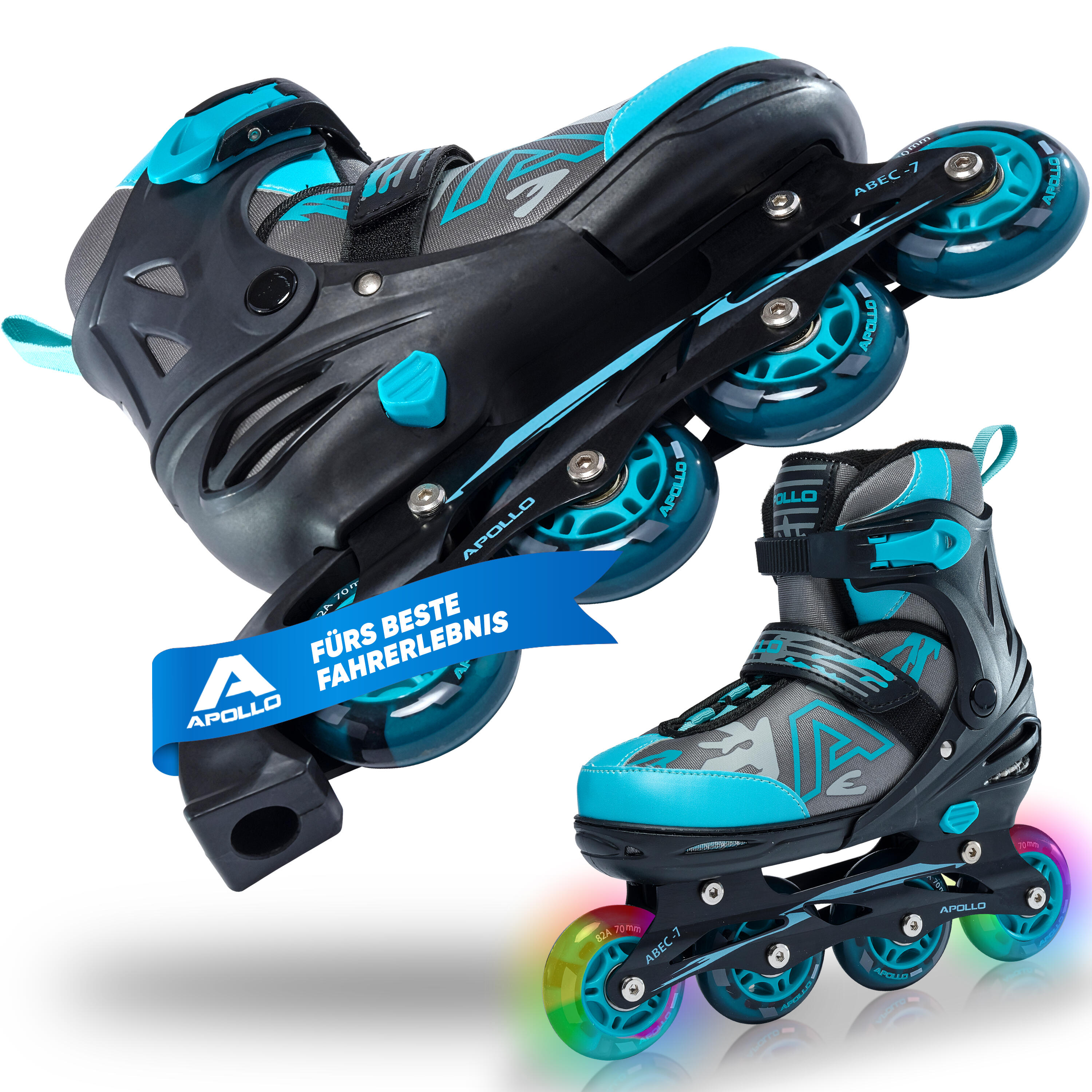 APOLLO Champion Patines en Línea Talla Ajustable, con Ruedas LED