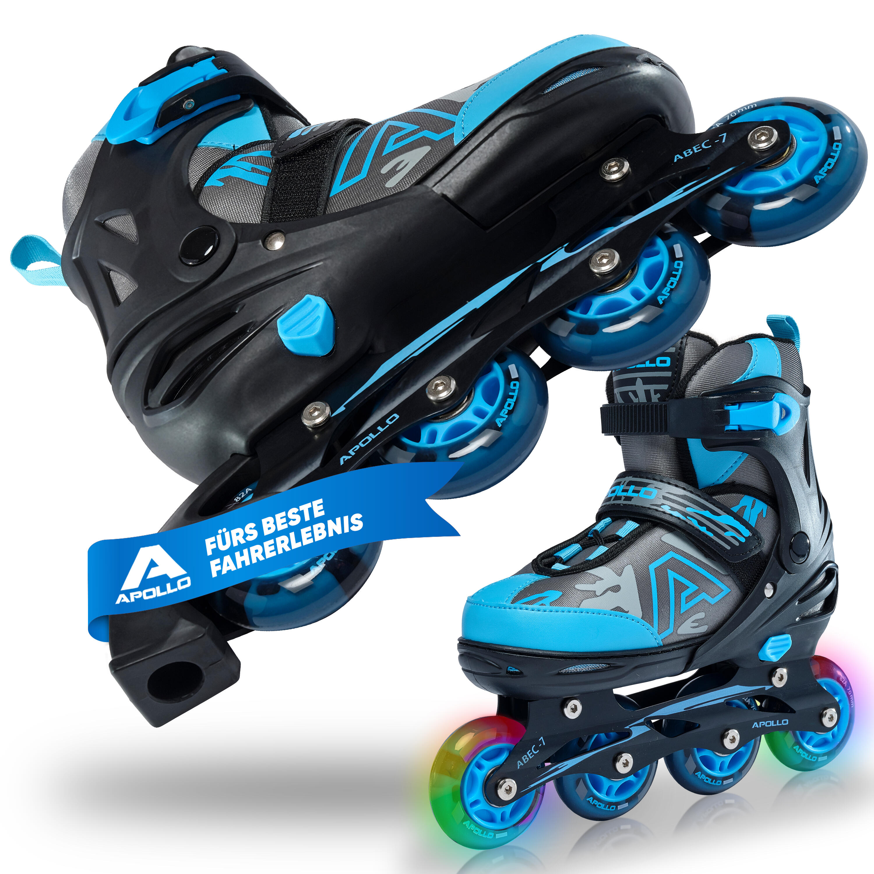 APOLLO Champion Patines en Línea Talla Ajustable, con Ruedas LED