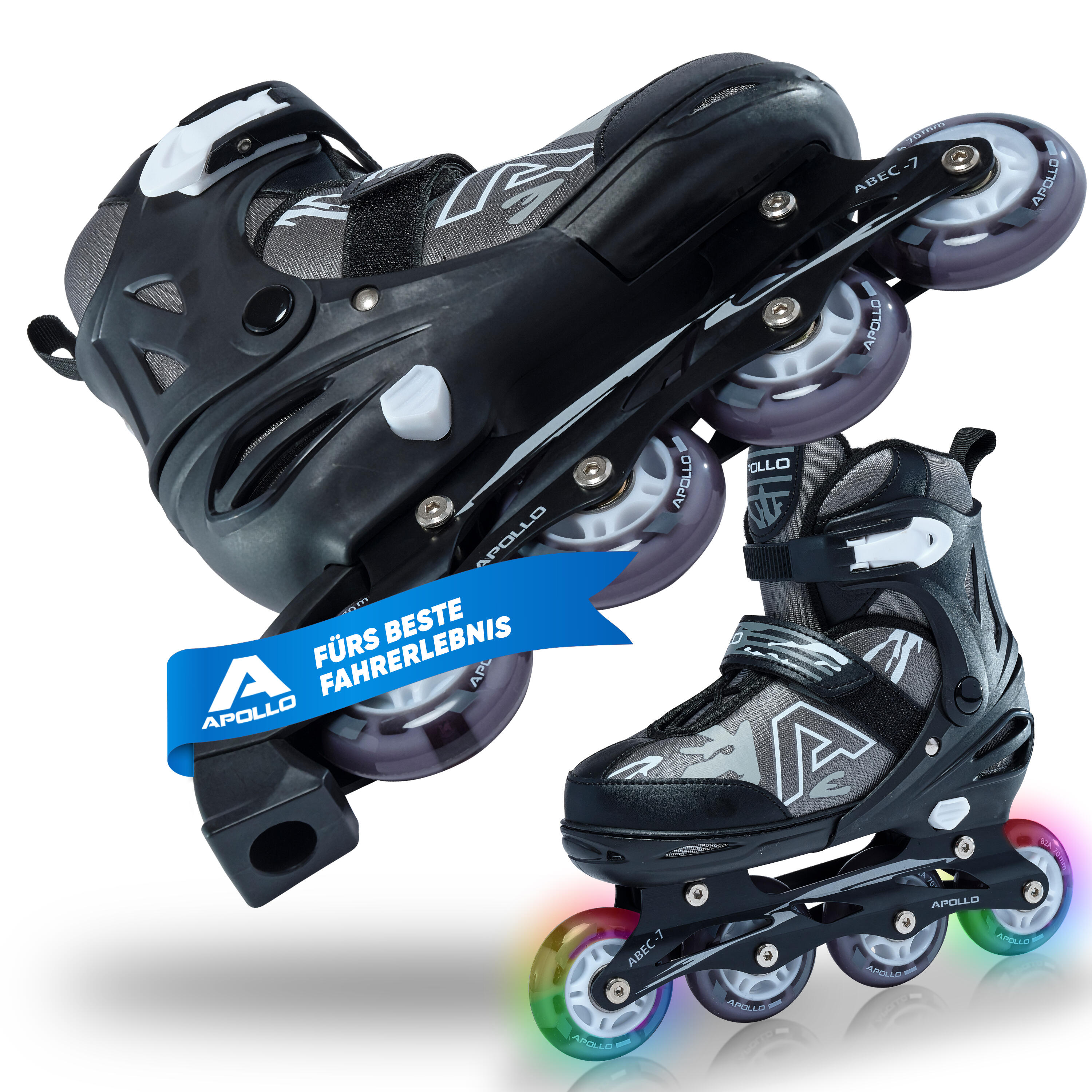 APOLLO Champion Patines en Línea Talla Ajustable, con Ruedas LED