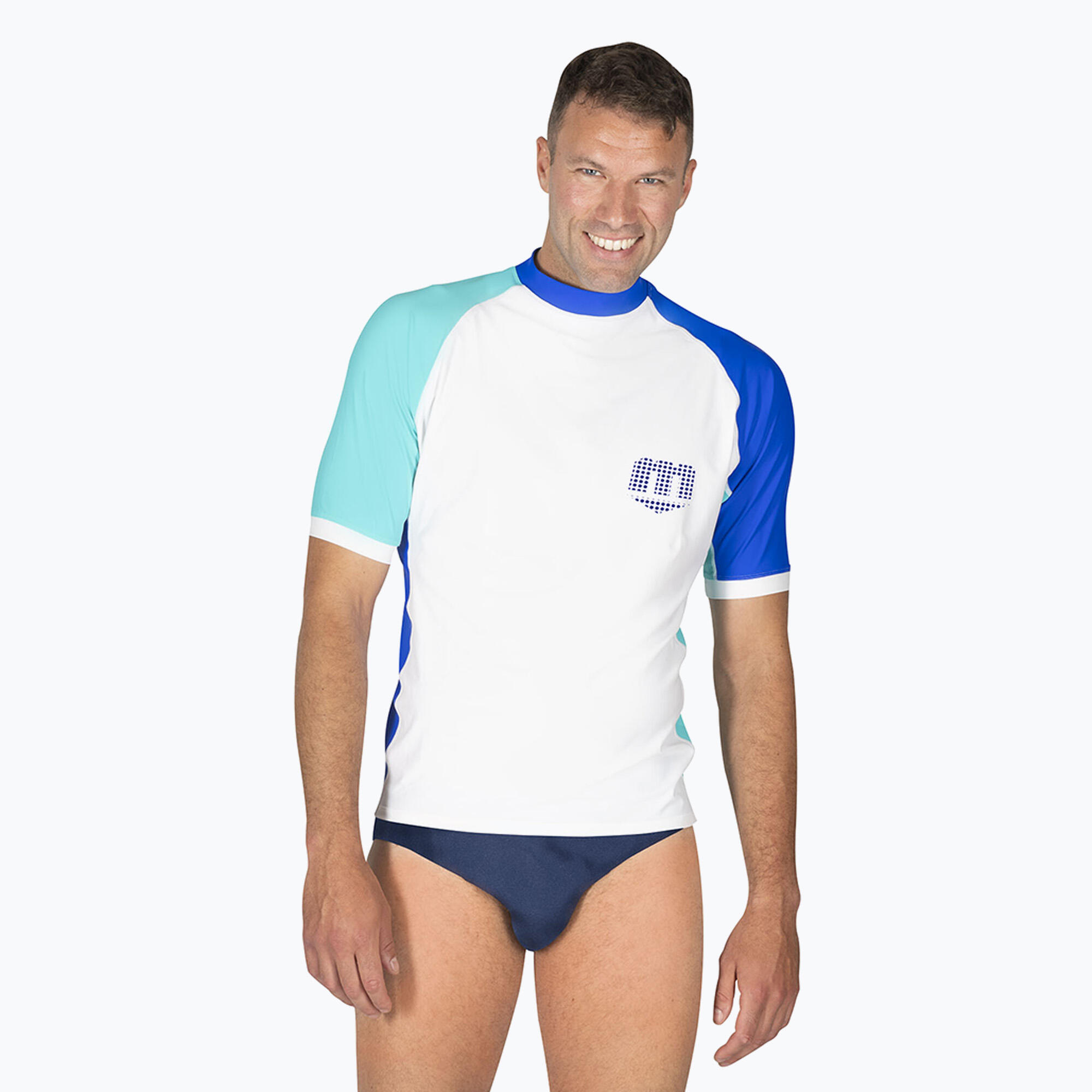 Herren Rash Guard Shield Kurzarm Stoff Schnelltrocknend Reguläre Passform 3/4