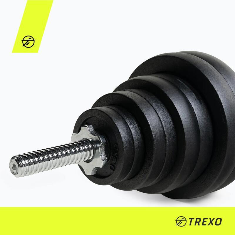 Juego de mancuernas con barra TREXO 50 kg