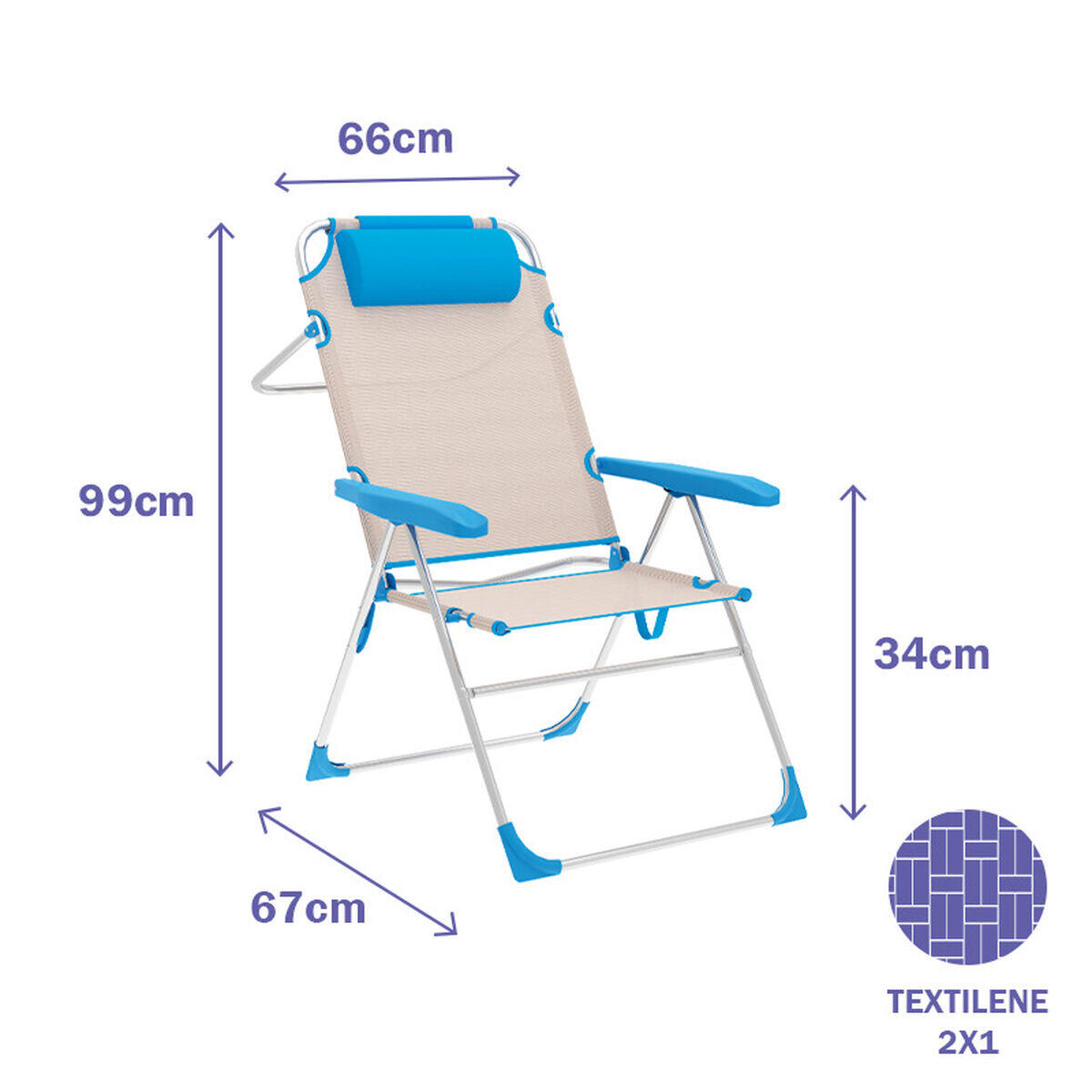 Silla Plegable Marbueno Beige 2/4